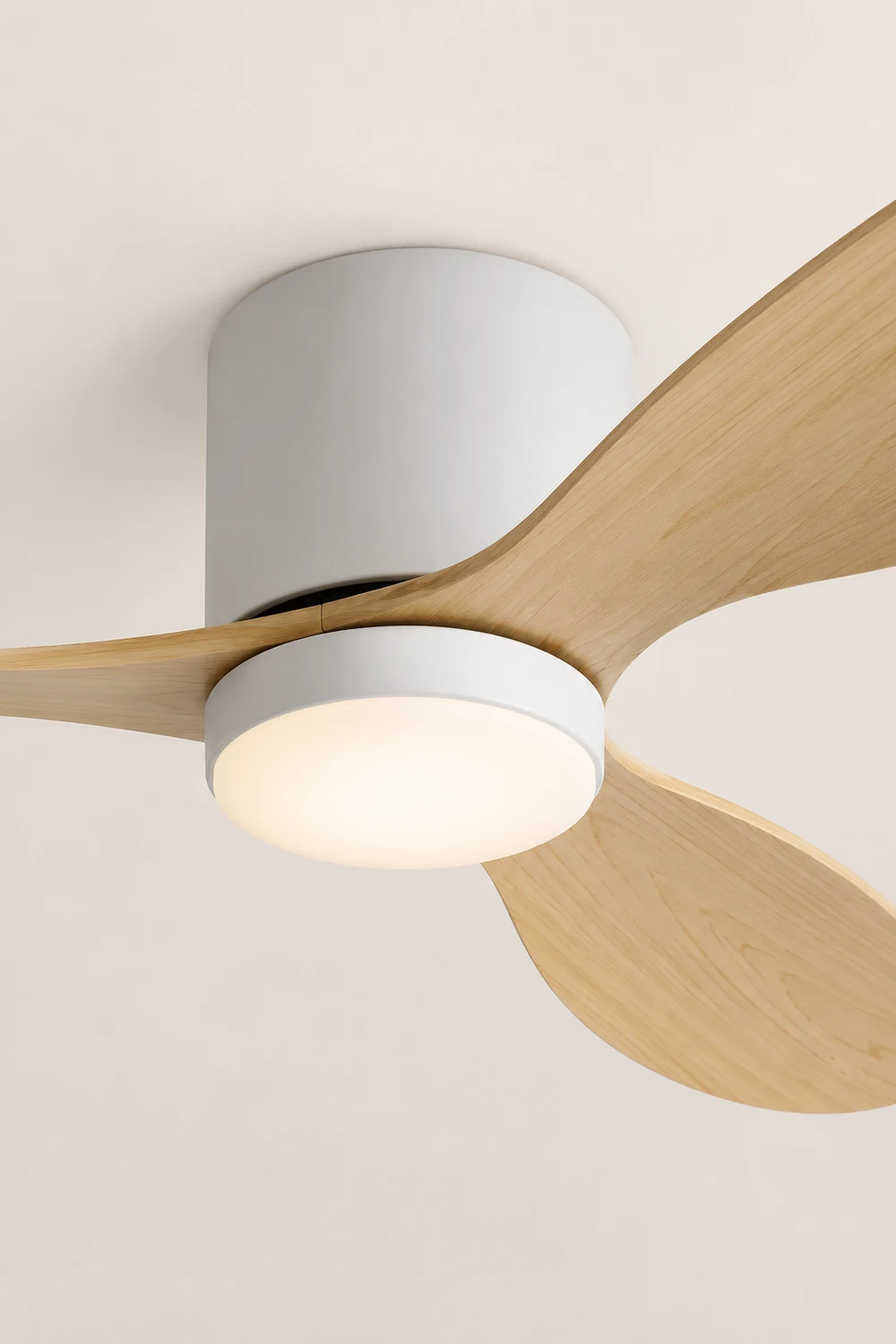 Walters Minimalist 3-Blade DC Ceiling Fan with Light, Black & White - Lumpaz