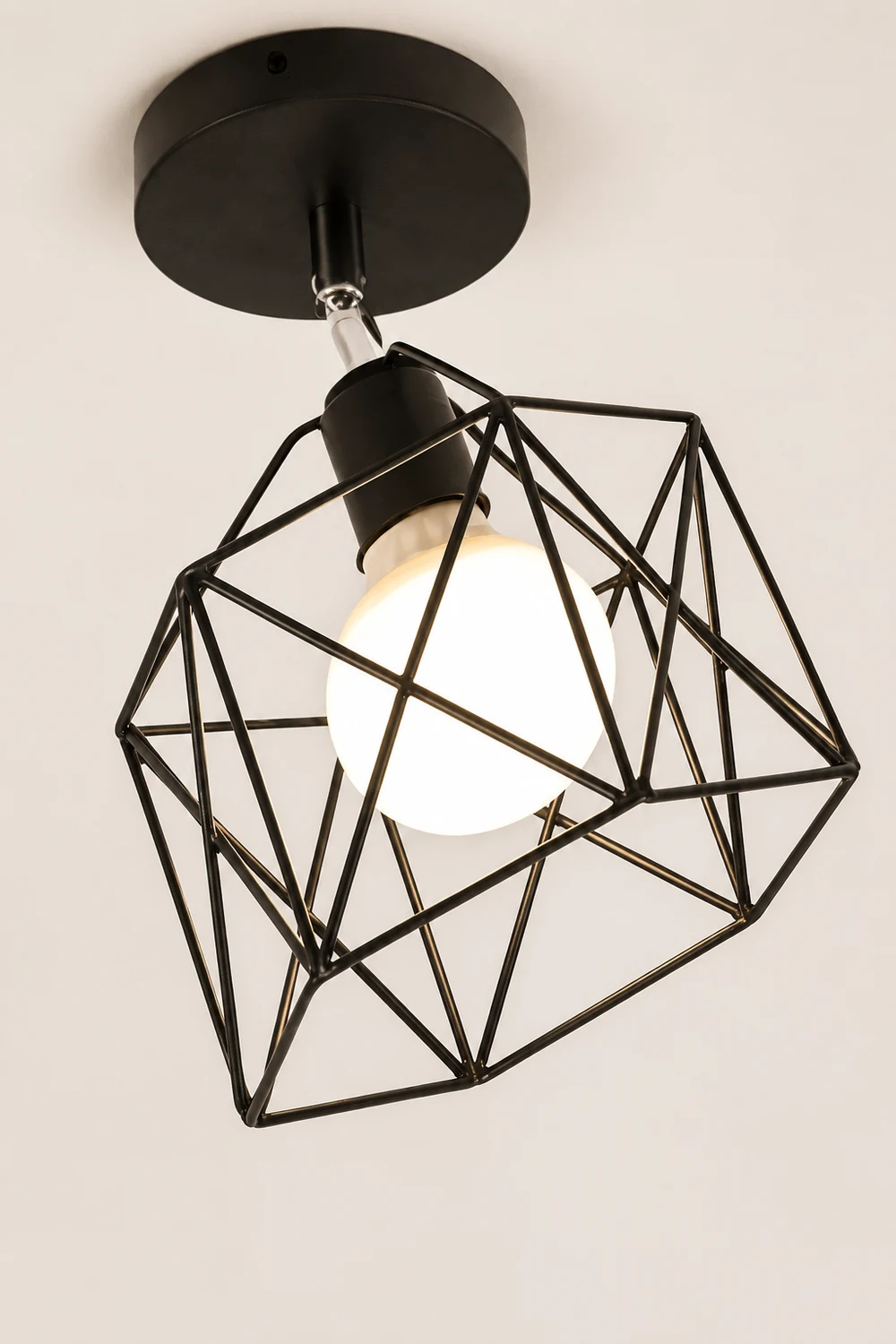 Herbert Modern Nordic Metal LED Flush Mount Ceiling Light, Black/White - Lumpaz
