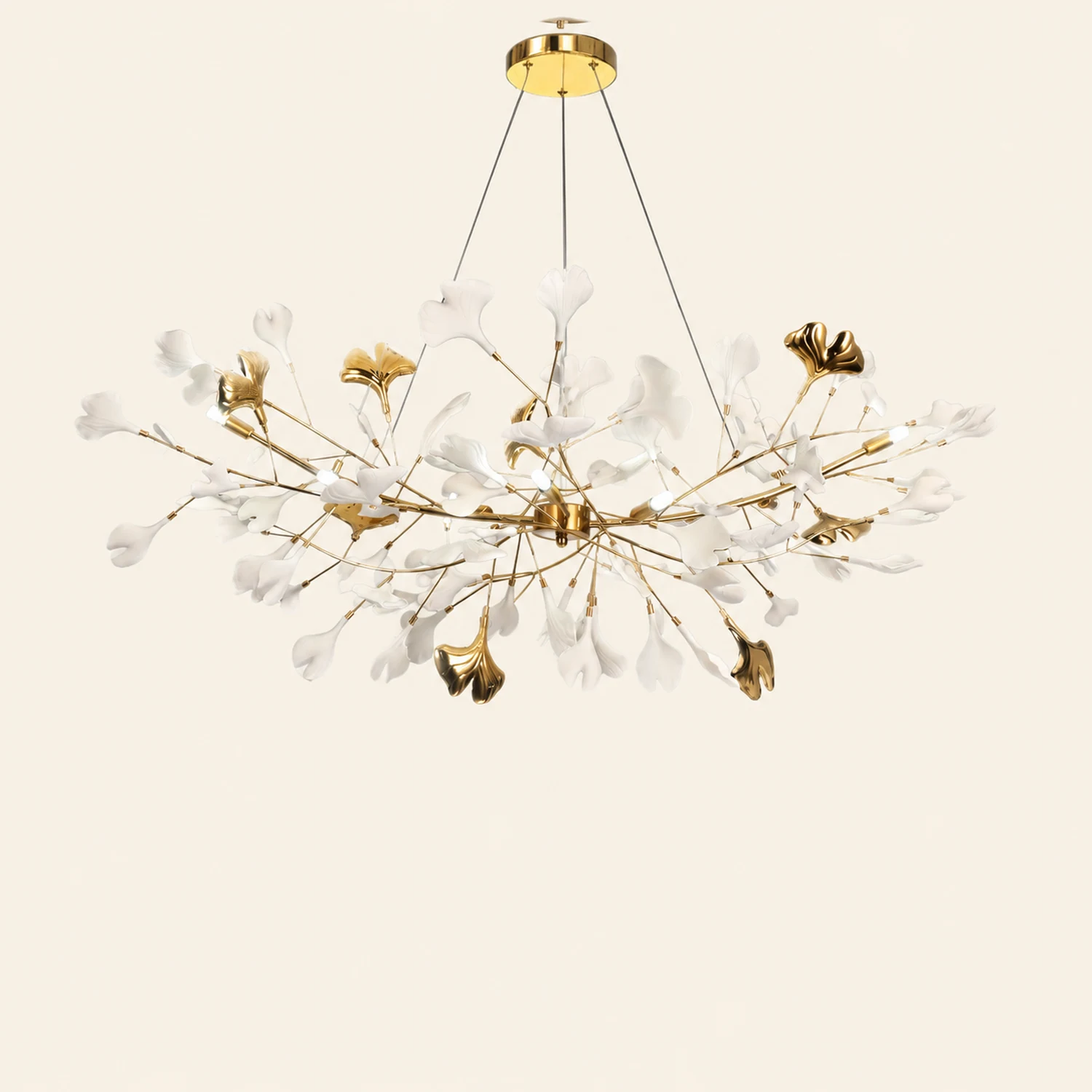Ophelia Modern Luxury Gold Entryway Chandelier Metal/Ceramics Living Room - Lumpaz