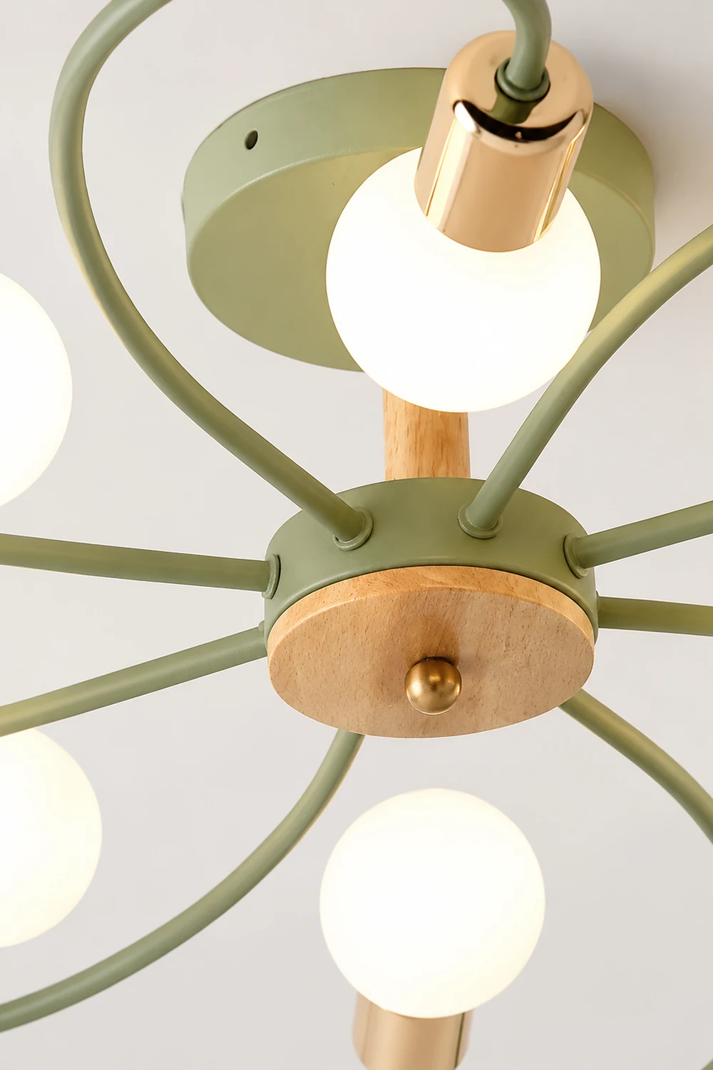Lacey Elegant Metal/Glass Flush Mount Ceiling Light, Gray/Green - Lumpaz