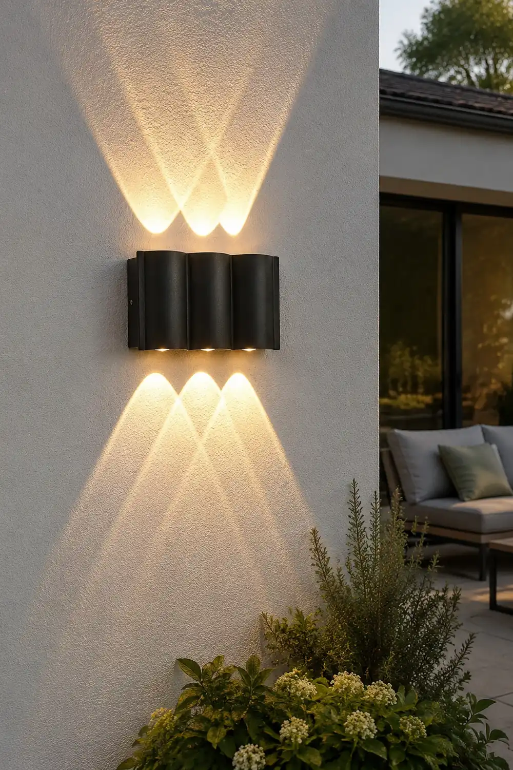 Wave Arc Design Up and Down Lights LED Outdoor Wall Lights - Lumpaz