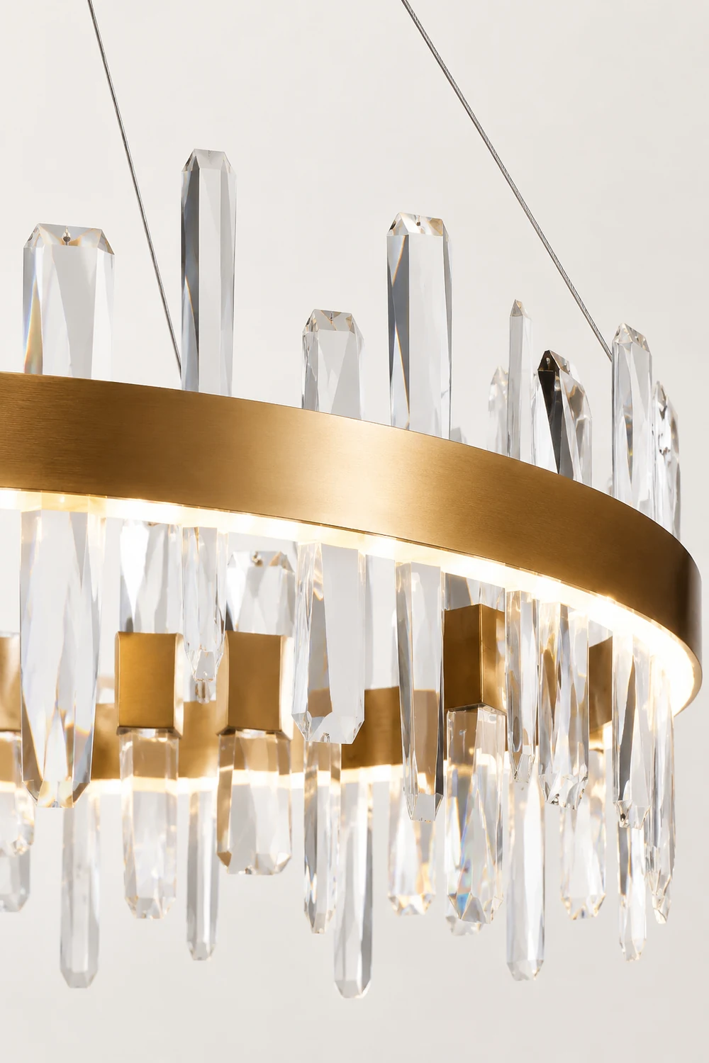 Marylin Modern Crystal Ring Chandelier, Stainless Steel & Crystal - Lumpaz
