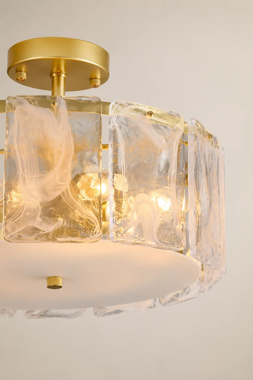 Kirsten Modern Glass Flush Mount Ceiling Light - Lumpaz