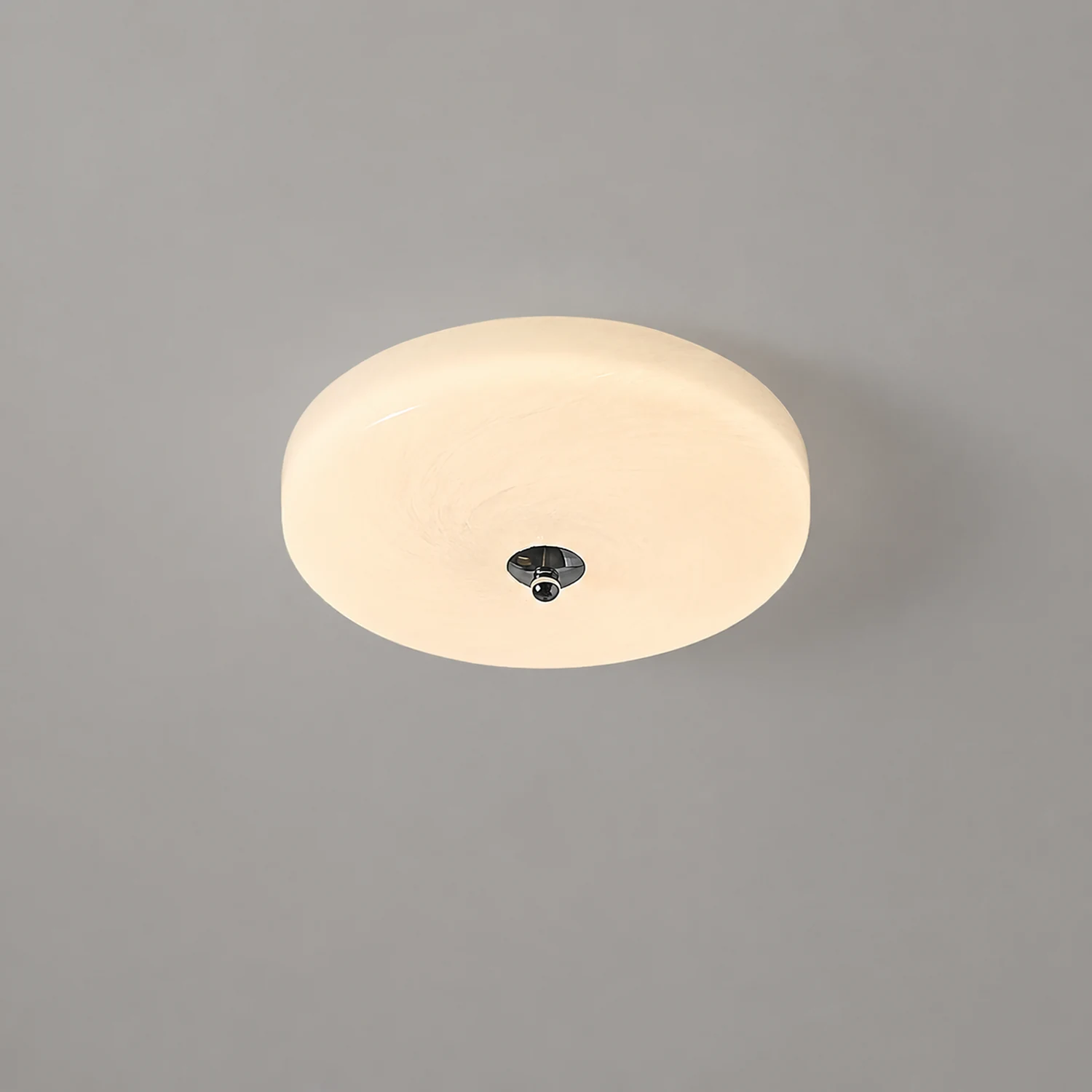 Hailie Design Circle LED Ceiling Light Metal/Glass White Bedroom/Living Room - Lumpaz