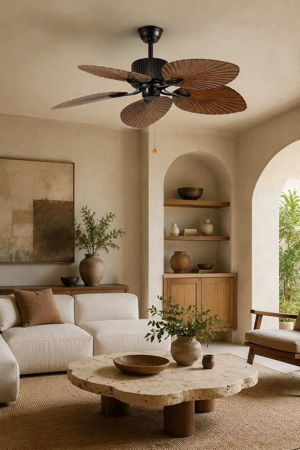 Bella Retro Vintage 5-Blade Ceiling Fan, Coffee - Lumpaz