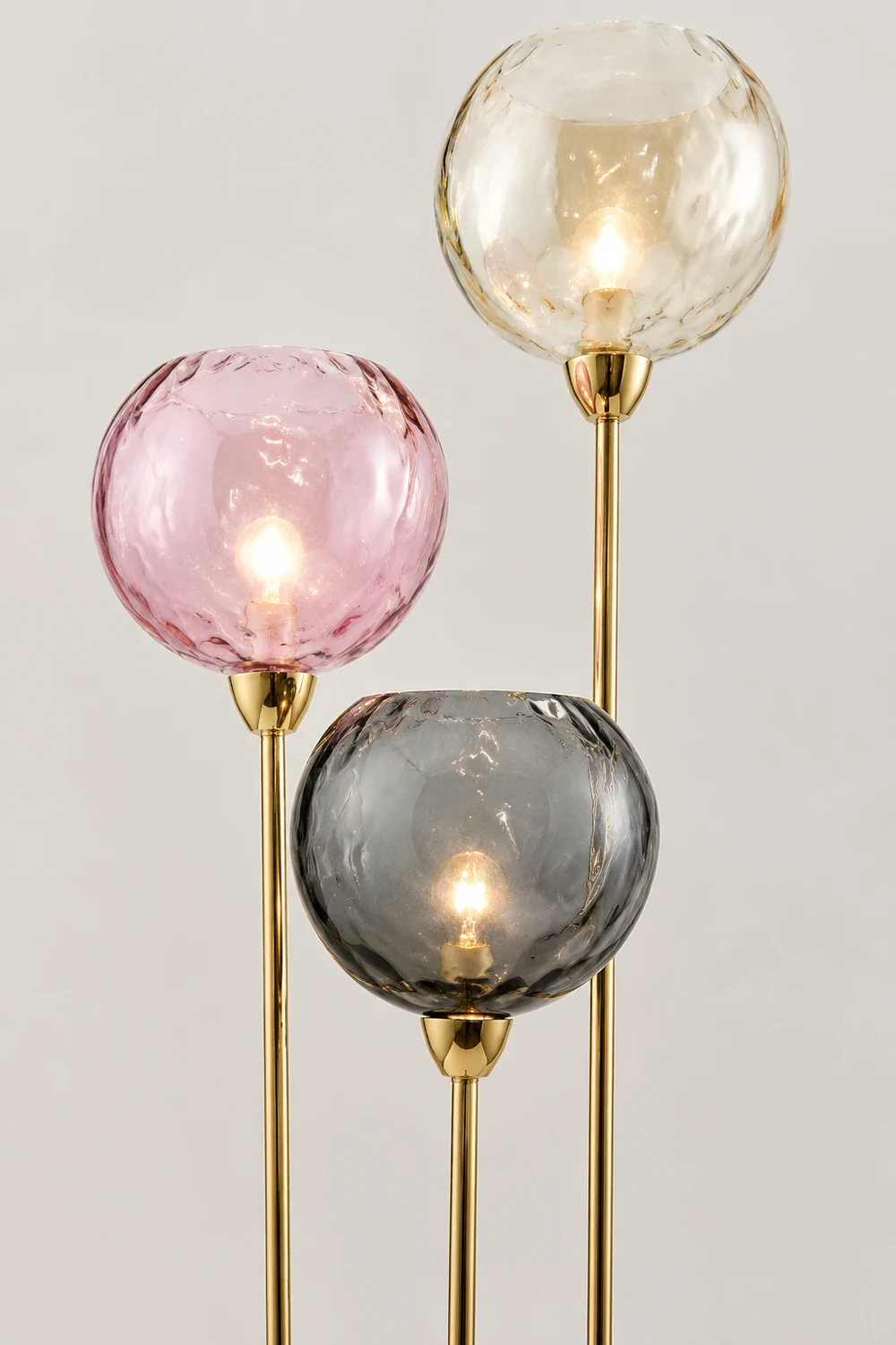 Hailie Designer Bubble Floor Lamp, Metal/Glass - Lumpaz