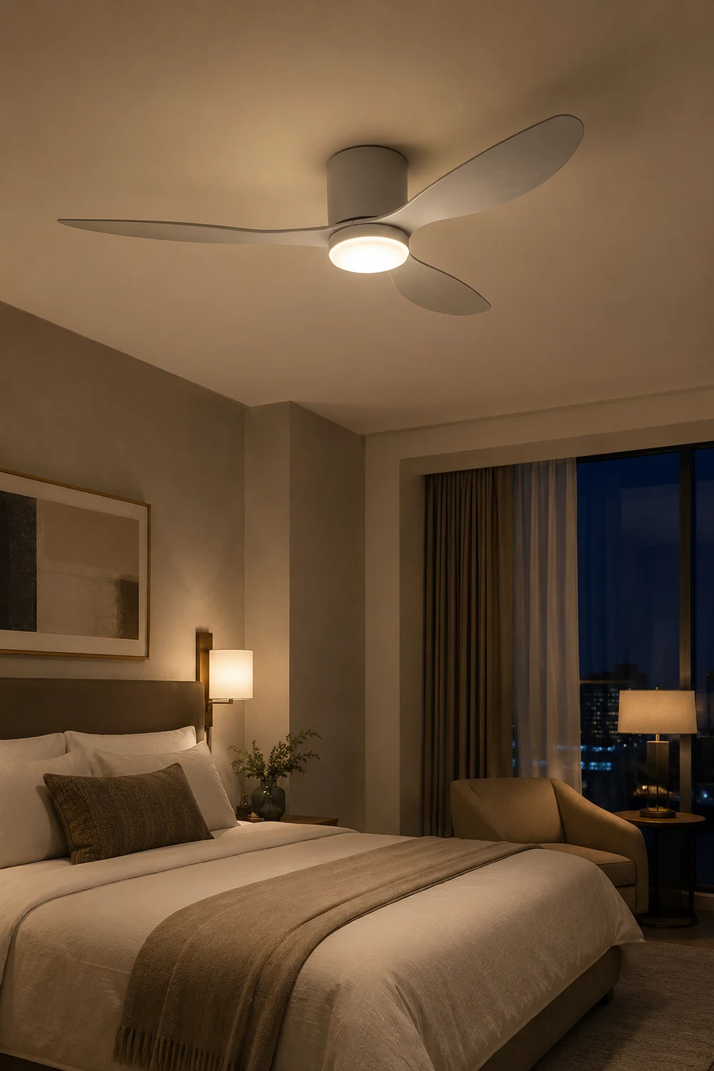 Walters 3-Blade Ceiling Fan with Light, 2 Color, DIA 45.2'' - Lumpaz
