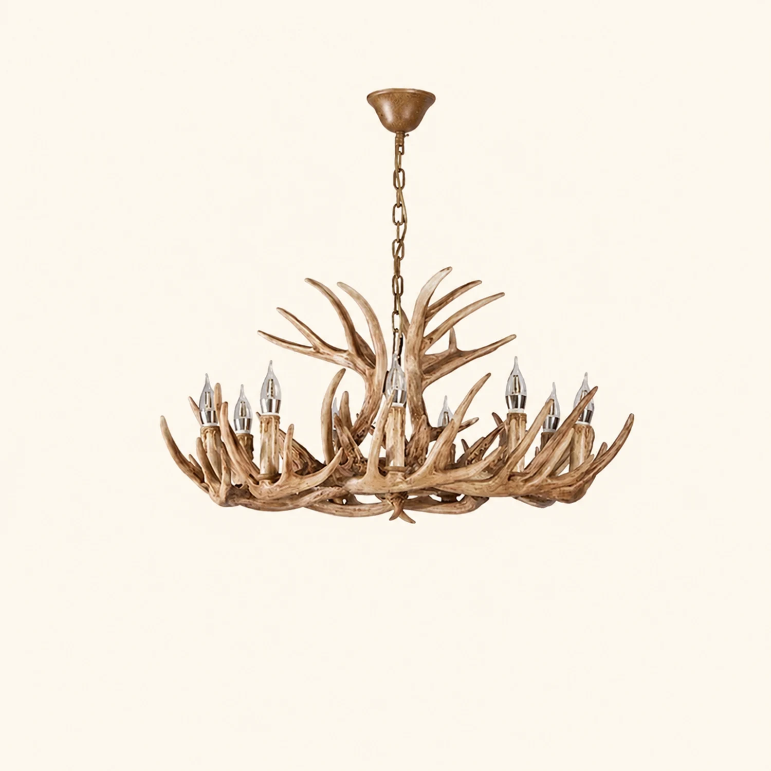Austin Retro Deer Horn Resin Chandelier White Brown Coffee Living Room - Lumpaz