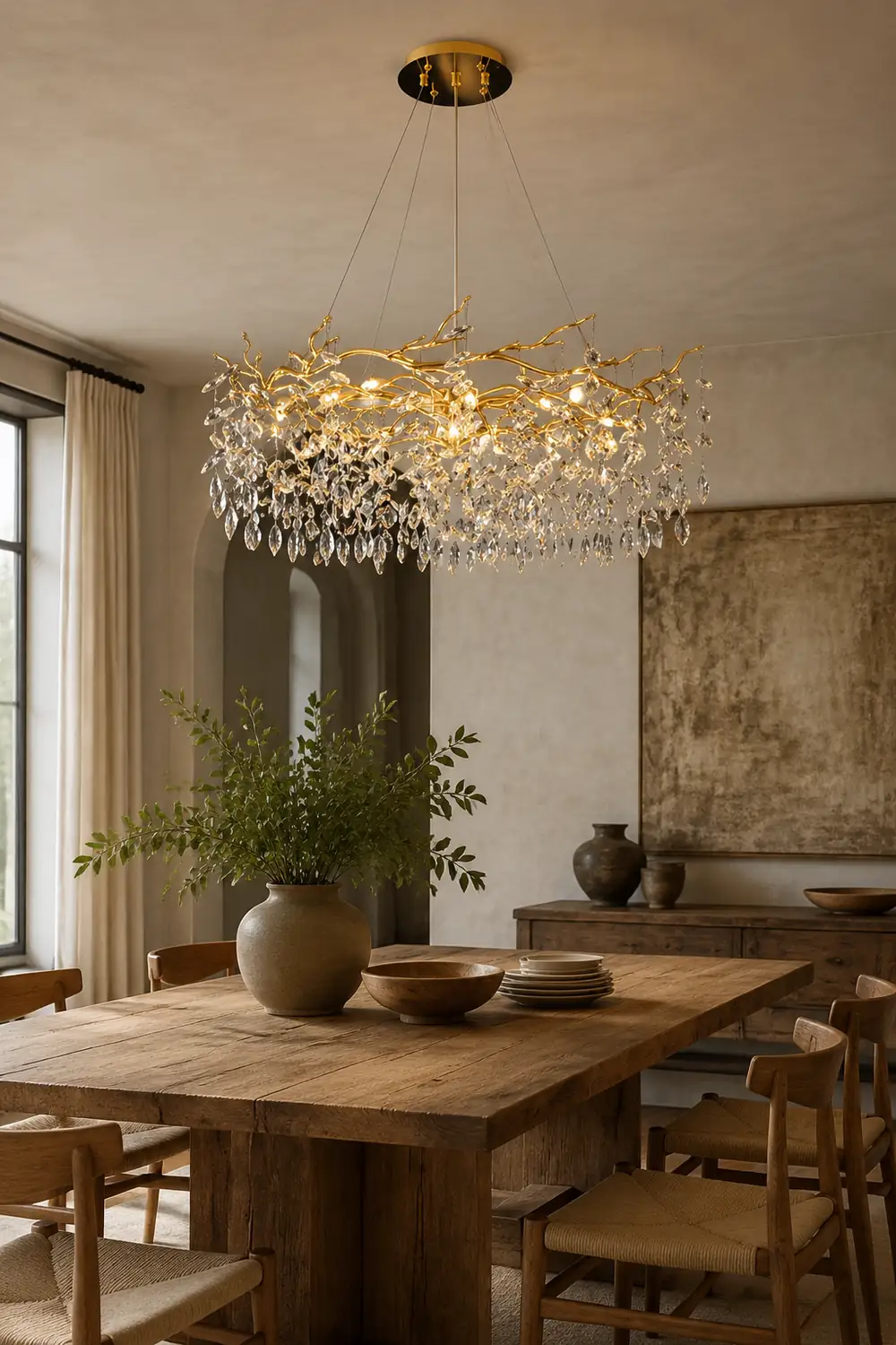 Marilyn Contemporary Gold Glass Crystal Chandelier - Lumpaz
