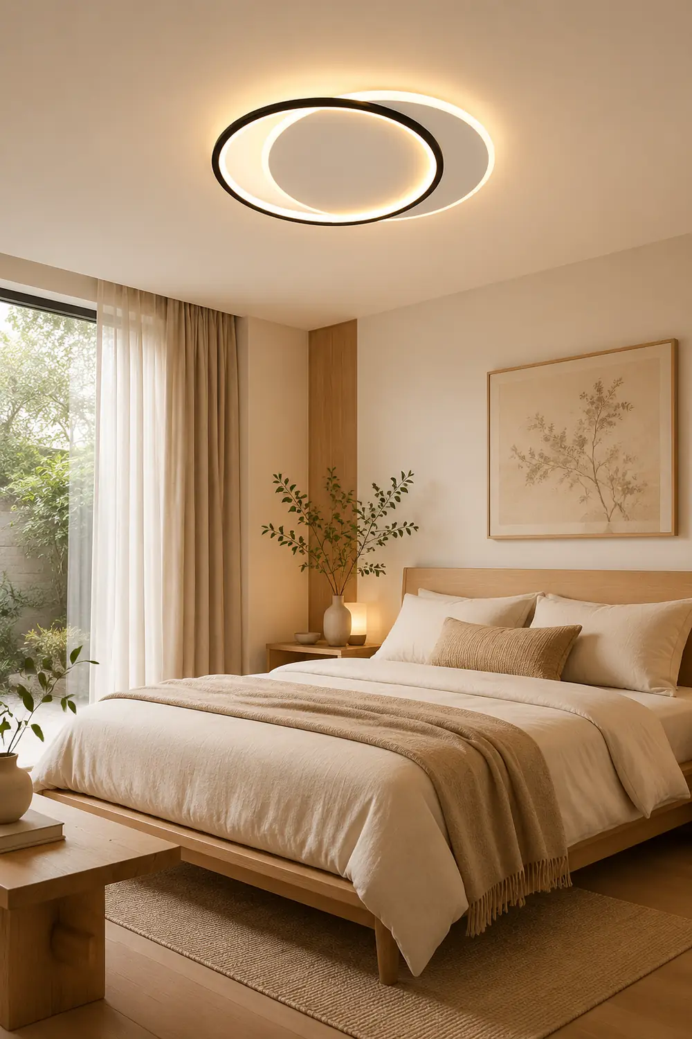 Quinn Modern Square/ Round Flush Mount Ceiling Light, Black with White - Lumpaz