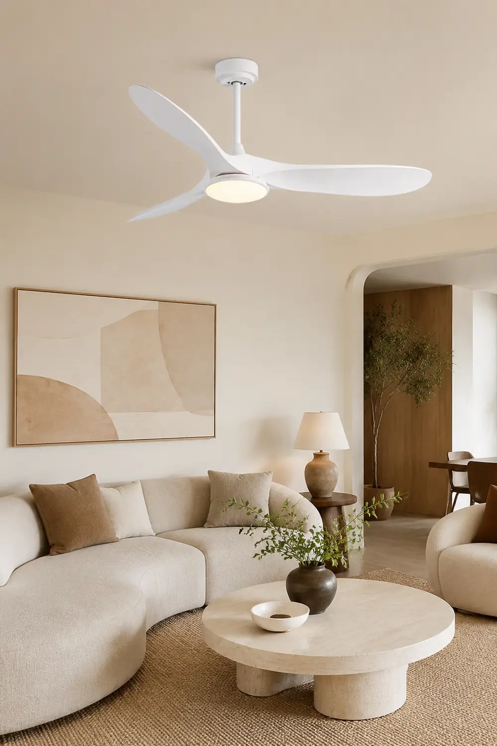Garner 3-Blade Ceiling Fan with Light, 3 Color, DIA 52'' - Lumpaz