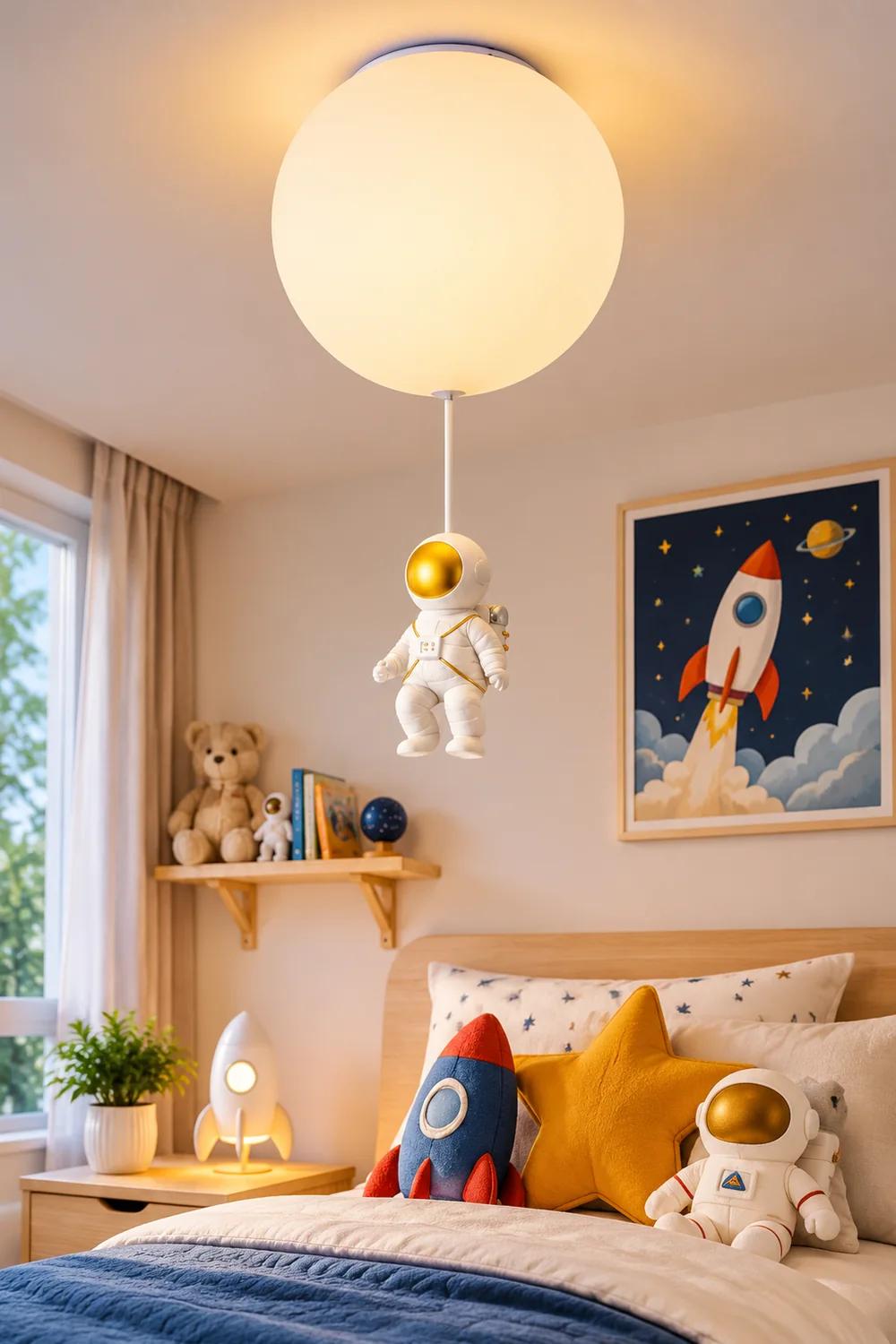 Fateh Astronaut Balloon Flush Mount Ceiling Light 8 Color Bedroom - Lumpaz