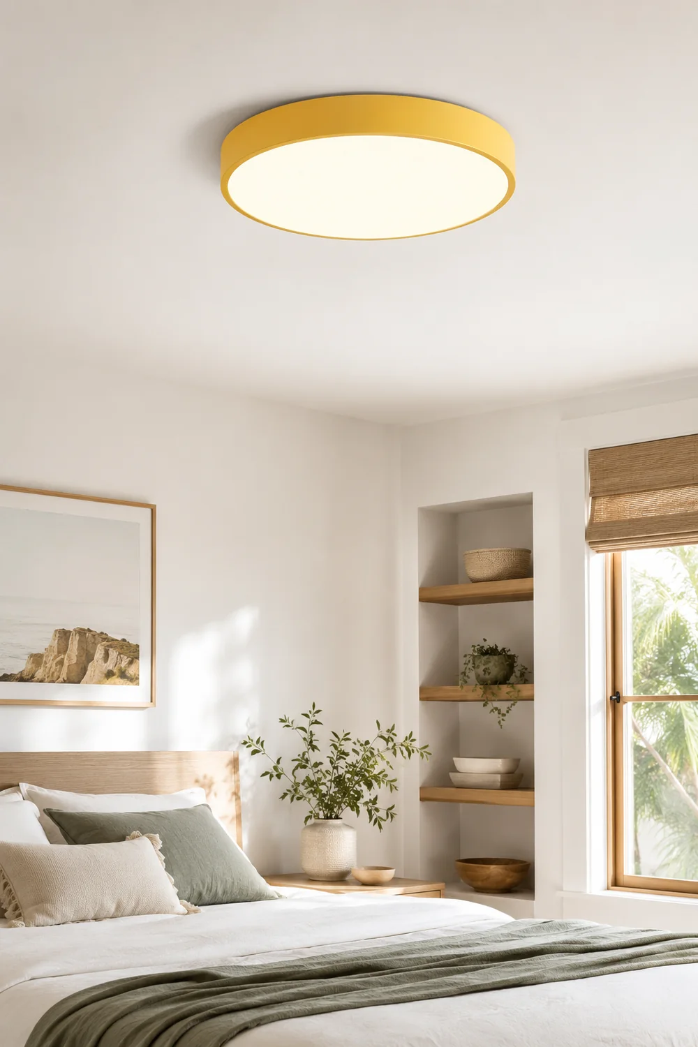 Morandi Ceiling Light Round Flush Mount Yellow/Blue/Green/Pink/Gray Bedroom - Lumpaz