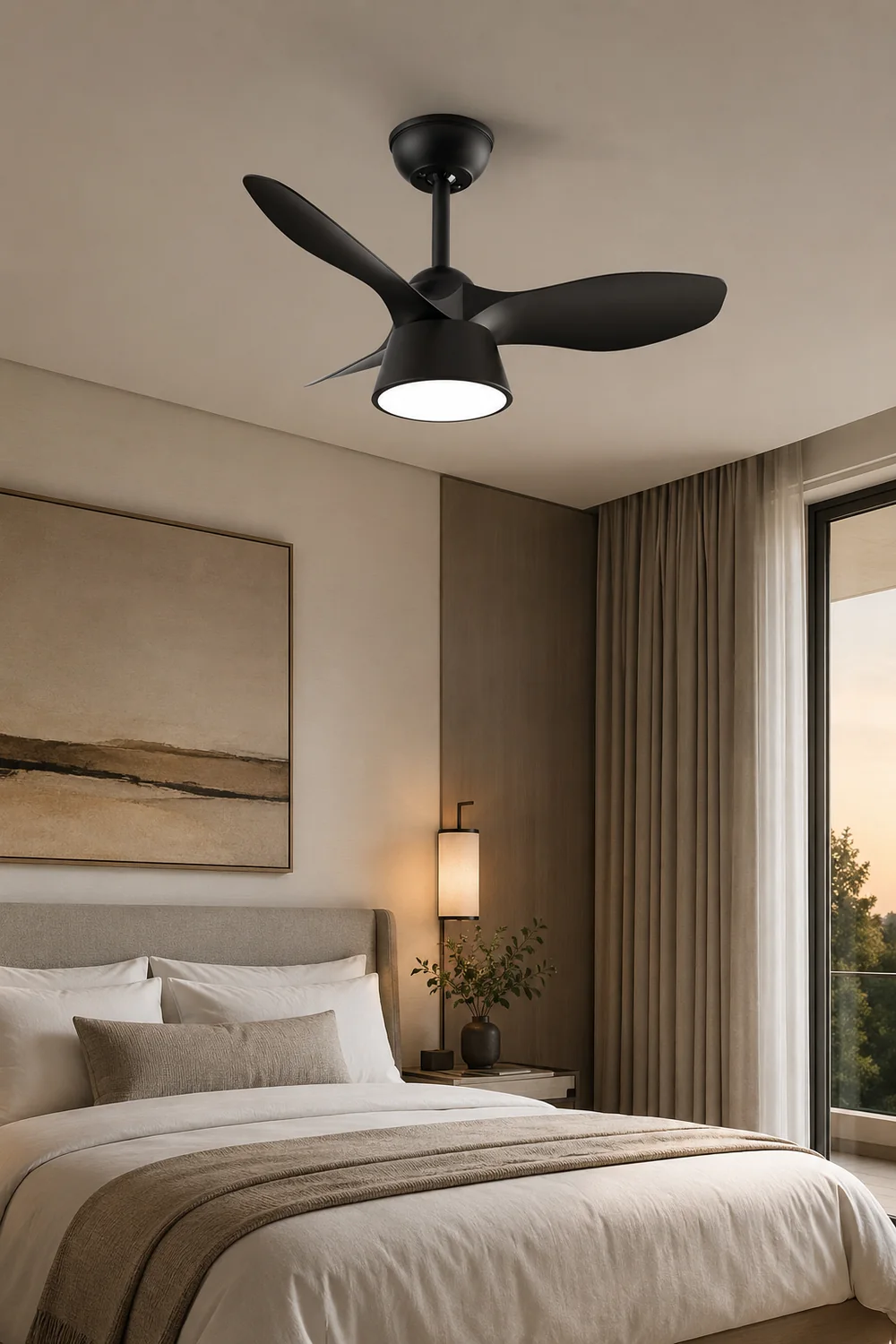 Walters Ceiling Fan with Light, 3 Color, 31.5" - Lumpaz
