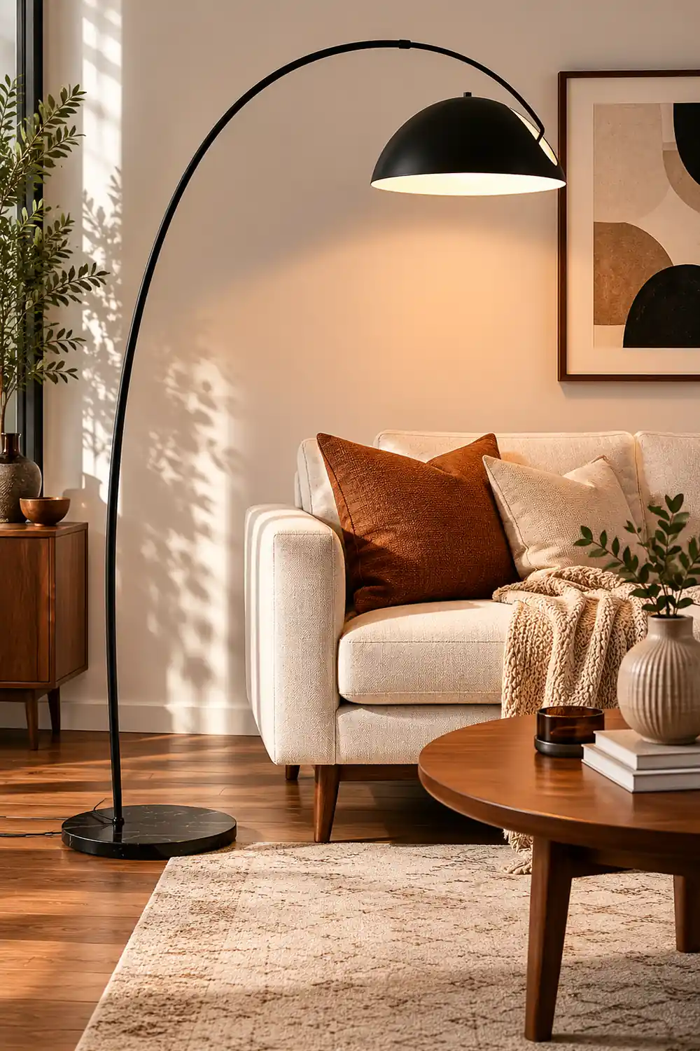 Avi Modrn Fishing Rod Metal Floor Lamp, Black - Lumpaz