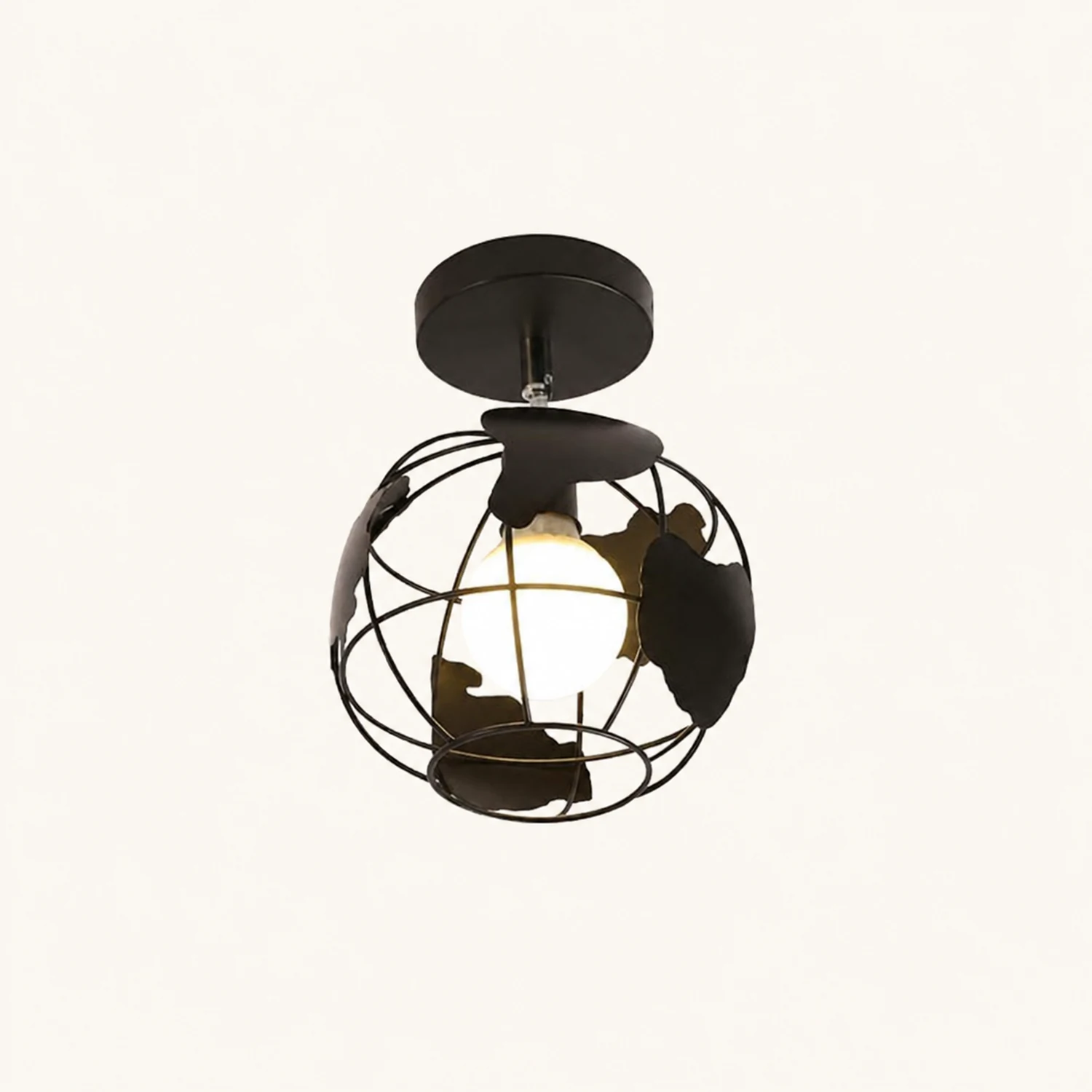 Herbert Modern Nordic Metal LED Flush Mount Ceiling Light, Black/White - Lumpaz