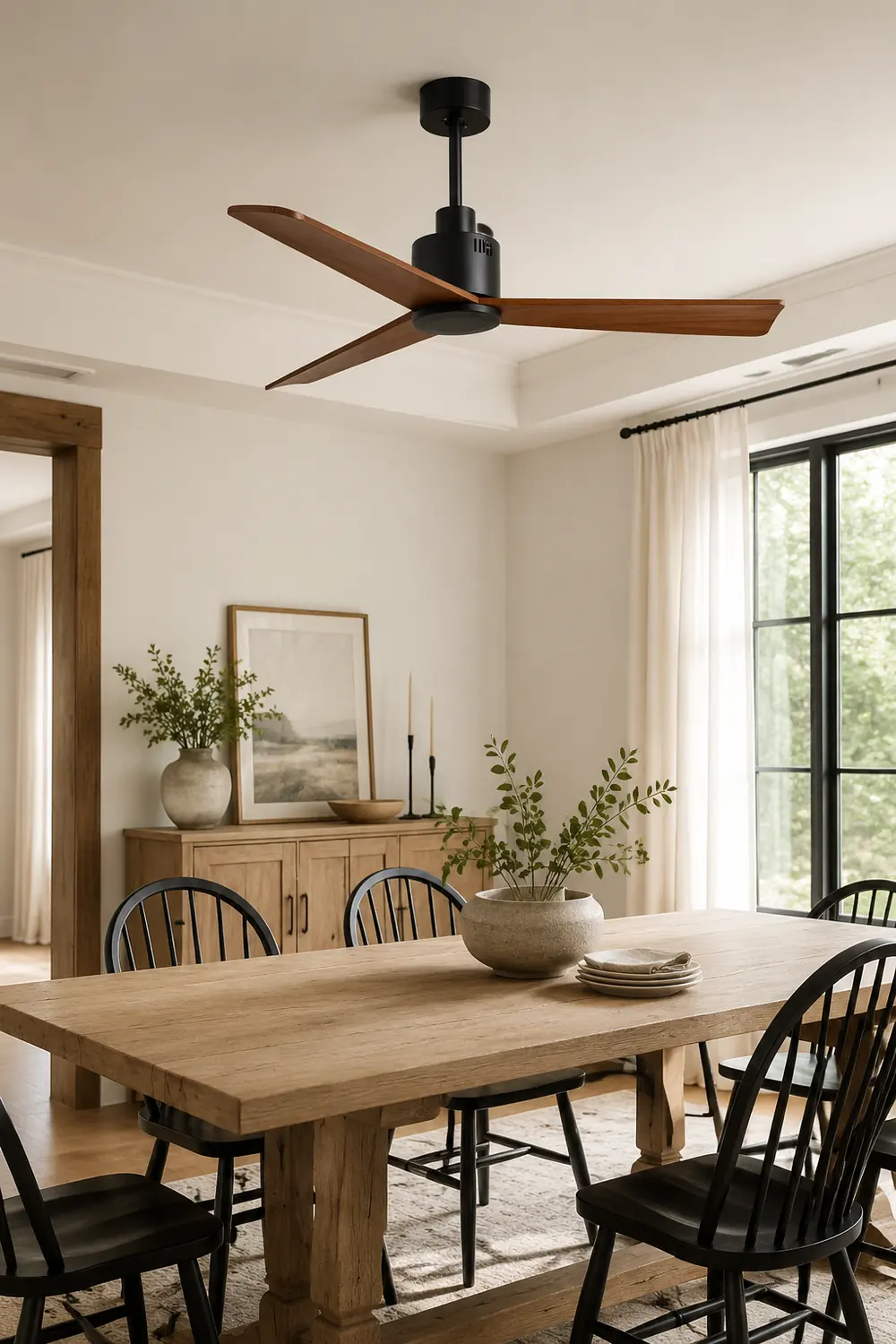 Haydn 3-Blade Modern Black DC Ceiling Fan, Summer, 52'' - Lumpaz