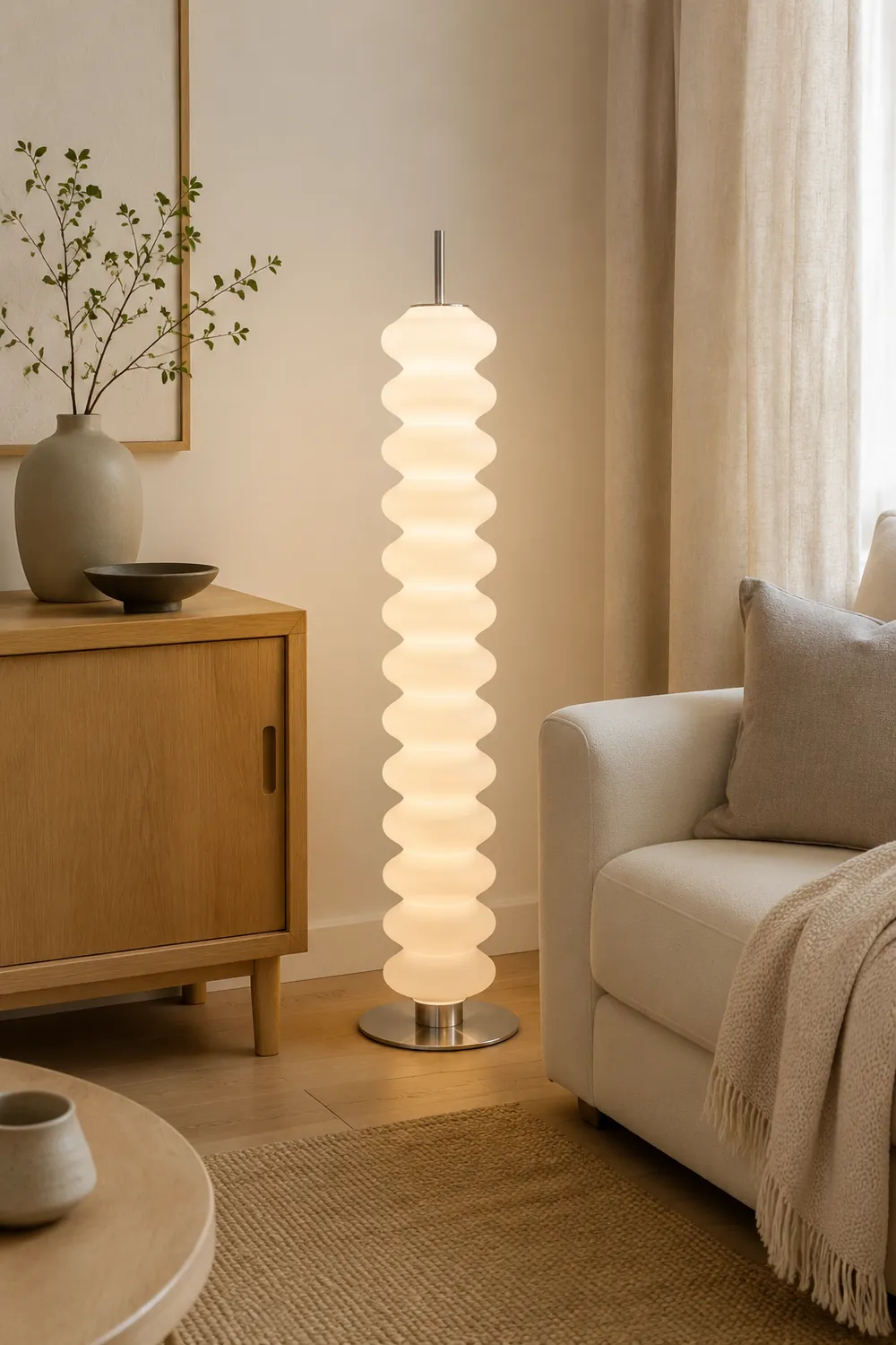 Salgado Modern Candy Metal /Glass Floor Lamp White Living Room - Lumpaz