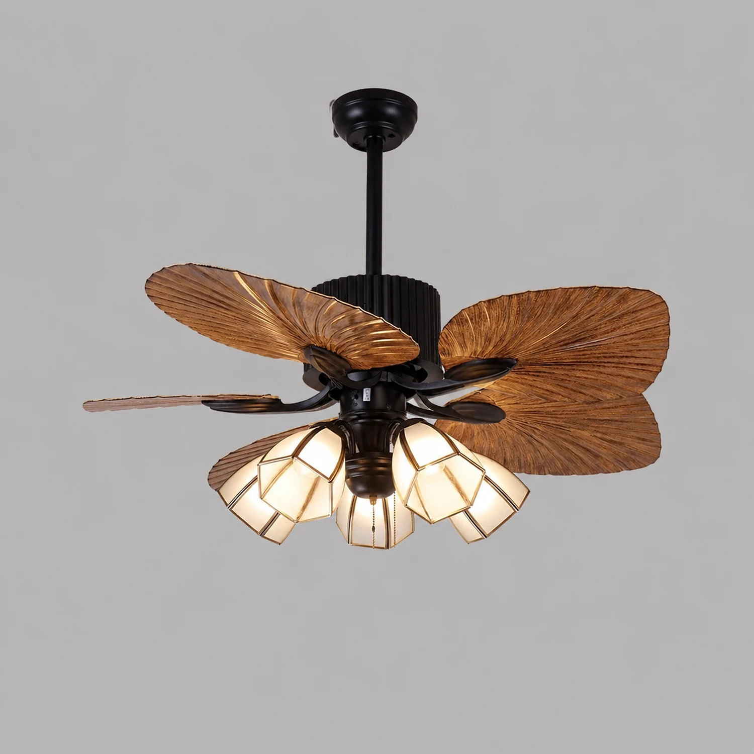 Bella 5-Blade Rustic DC Ceiling Fan with Light, Summer, 52'' - Lumpaz
