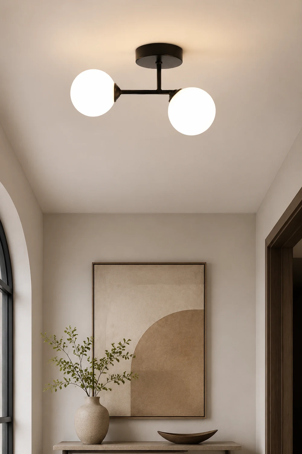 Valentina Semi-Flush Mount Ceiling Light, 2 Color, 12" - Lumpaz