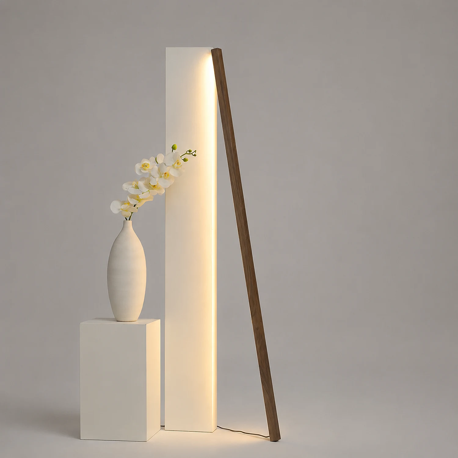 Ozawa Minimalist Linear Wooden 2 Color Floor Lamp - Lumpaz