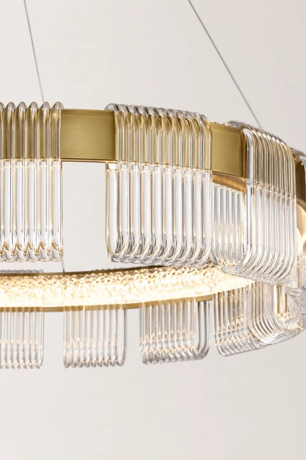 Evette Modern Acrylic Ring Pendant Light, White/Gold - Lumpaz