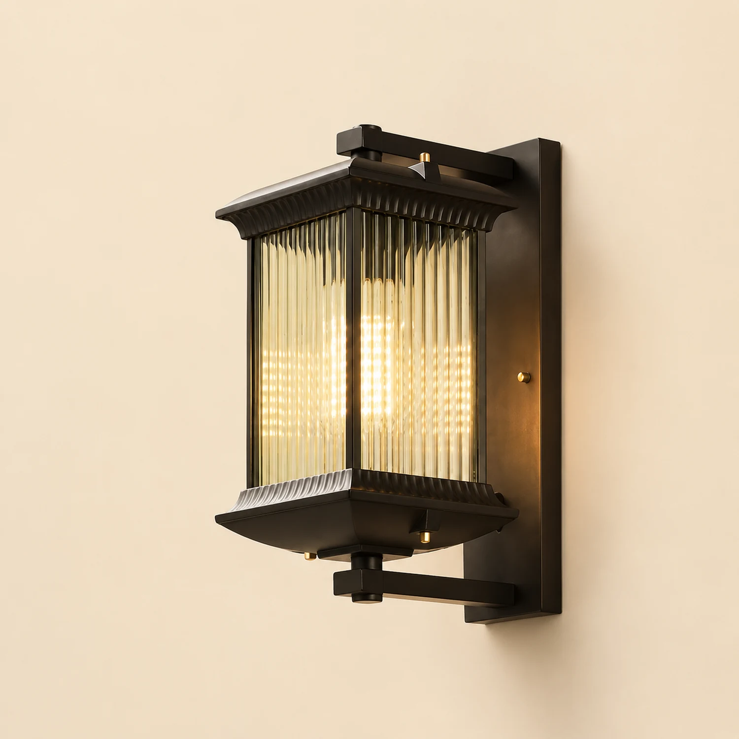 Outdoor Waterproof Creative Glass Shade Brown Retro Exterior Wall Lights - Lumpaz