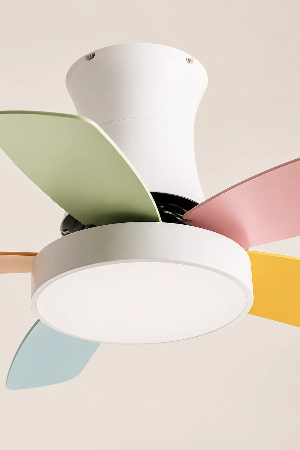 Morandi 5-Blade Colorful DC Ceiling Fan with Light, Low Profile, 42'' - Lumpaz