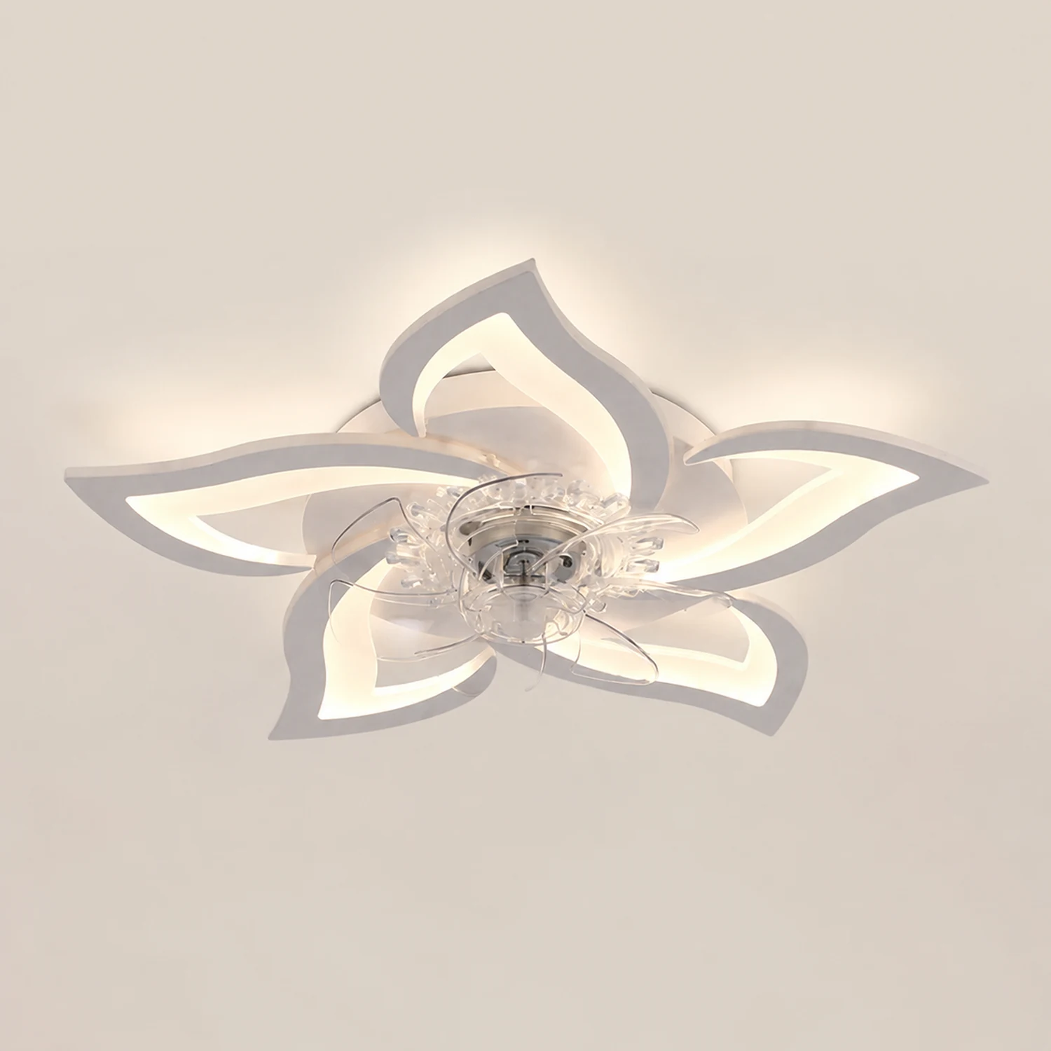Hana Flower Ceiling Fan with Light, 2 Color, L 25.5" - Lumpaz