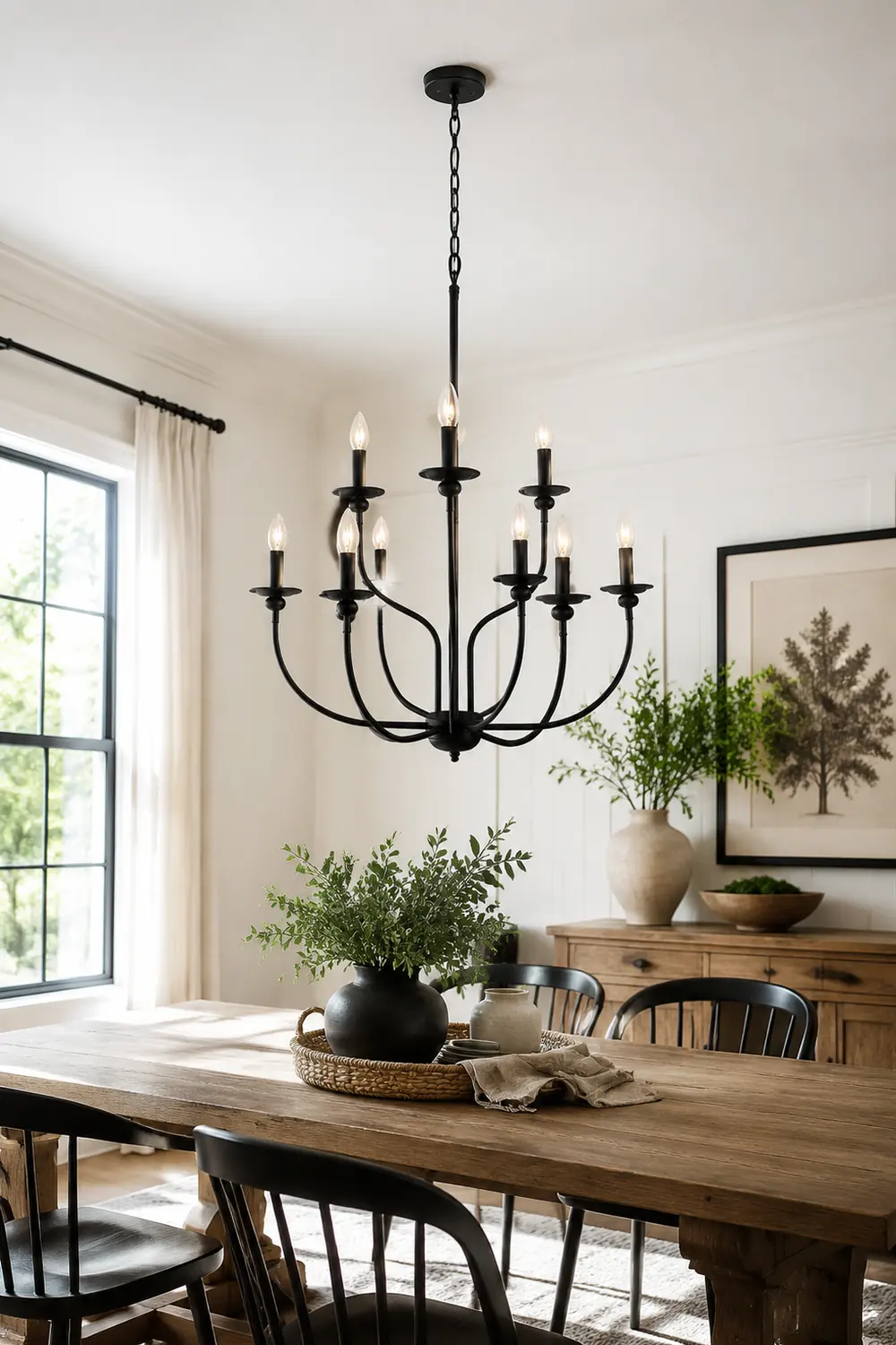 Silva Modern LED Chandelier Black Metal Bedroom Living Room - Lumpaz