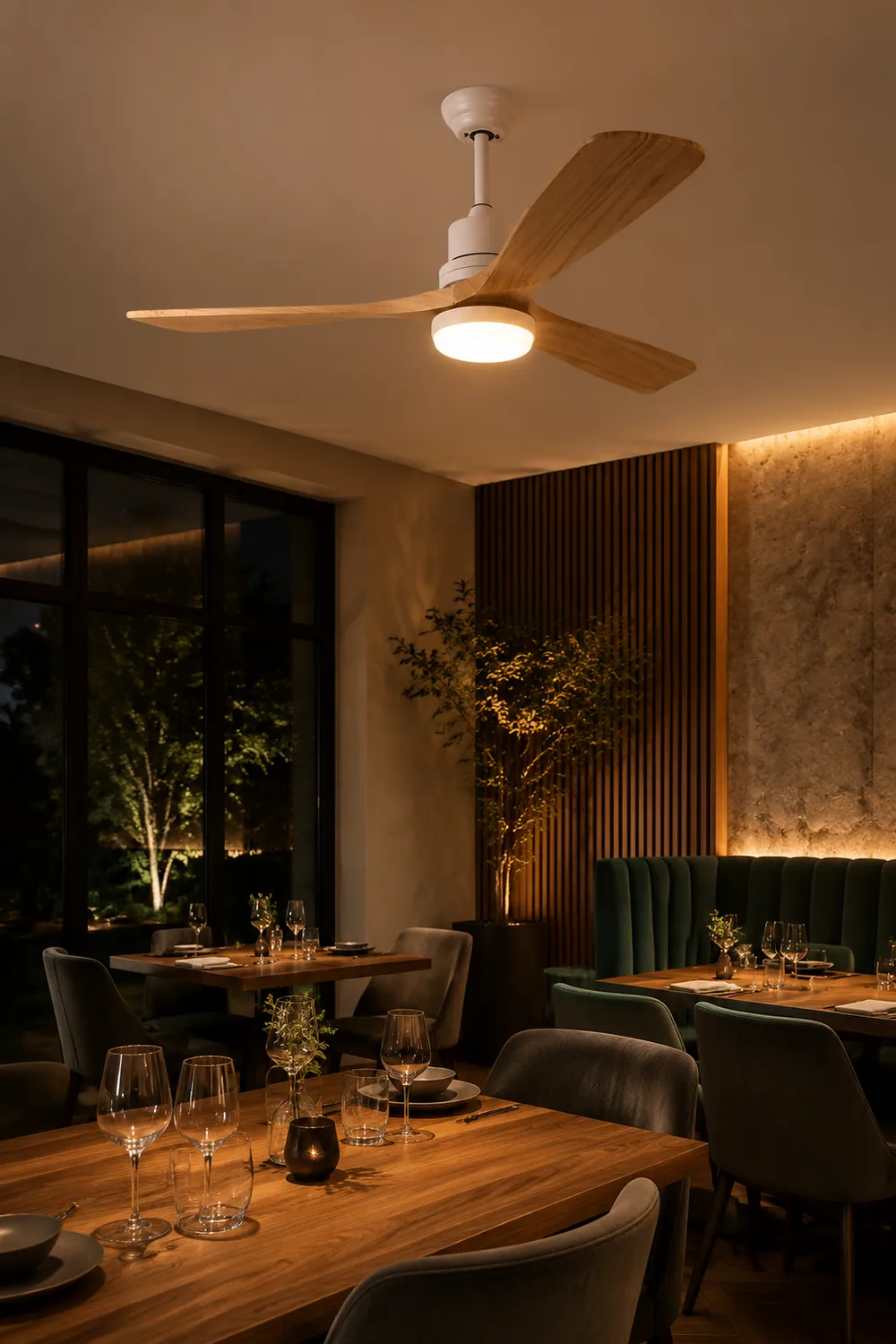 Ozawa 3-Blade Ceiling Fan with Light, DIA 52'' - Lumpaz
