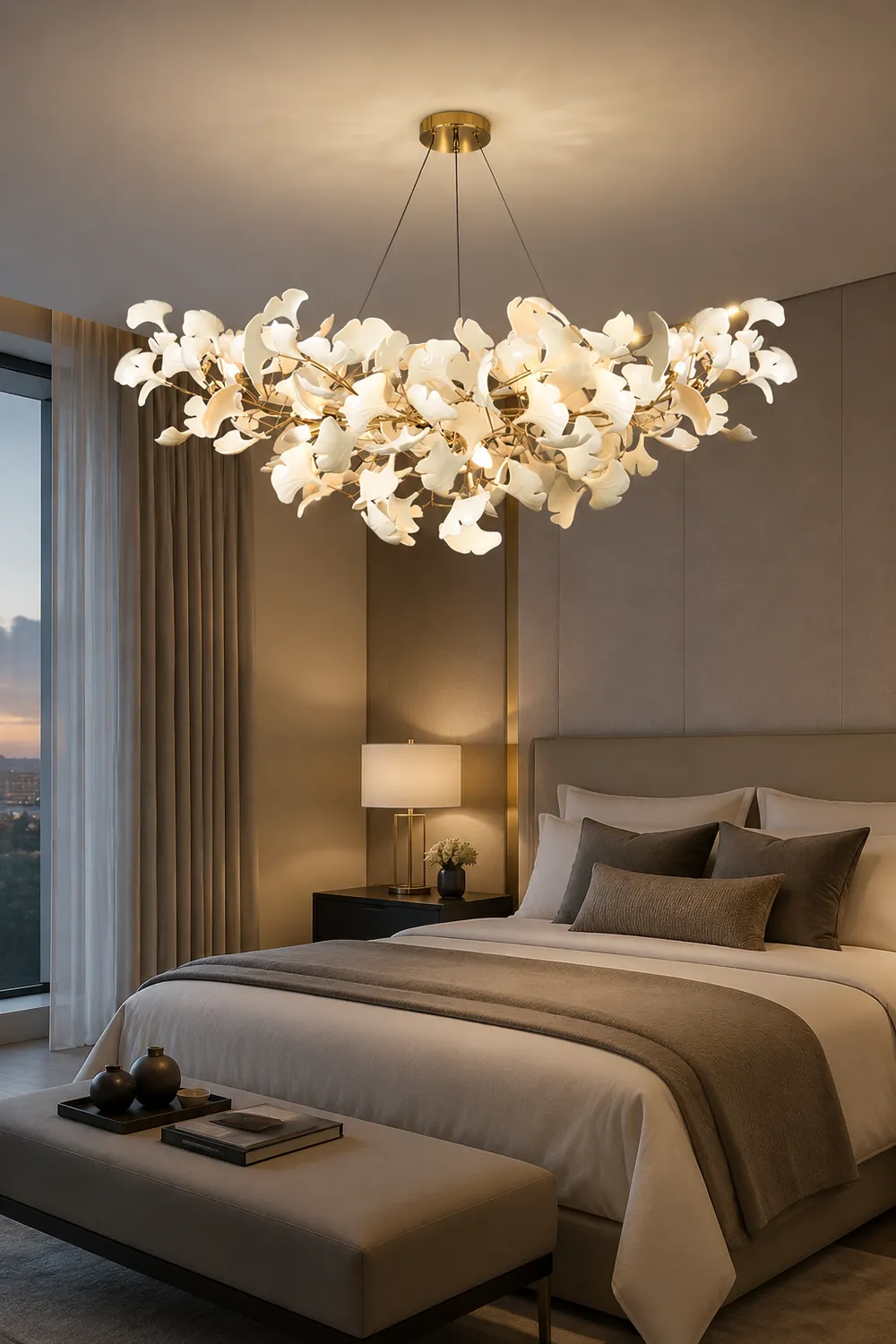 Ophelia Modern Luxury Gold Entryway Chandelier Metal/Ceramics Living Room - Lumpaz