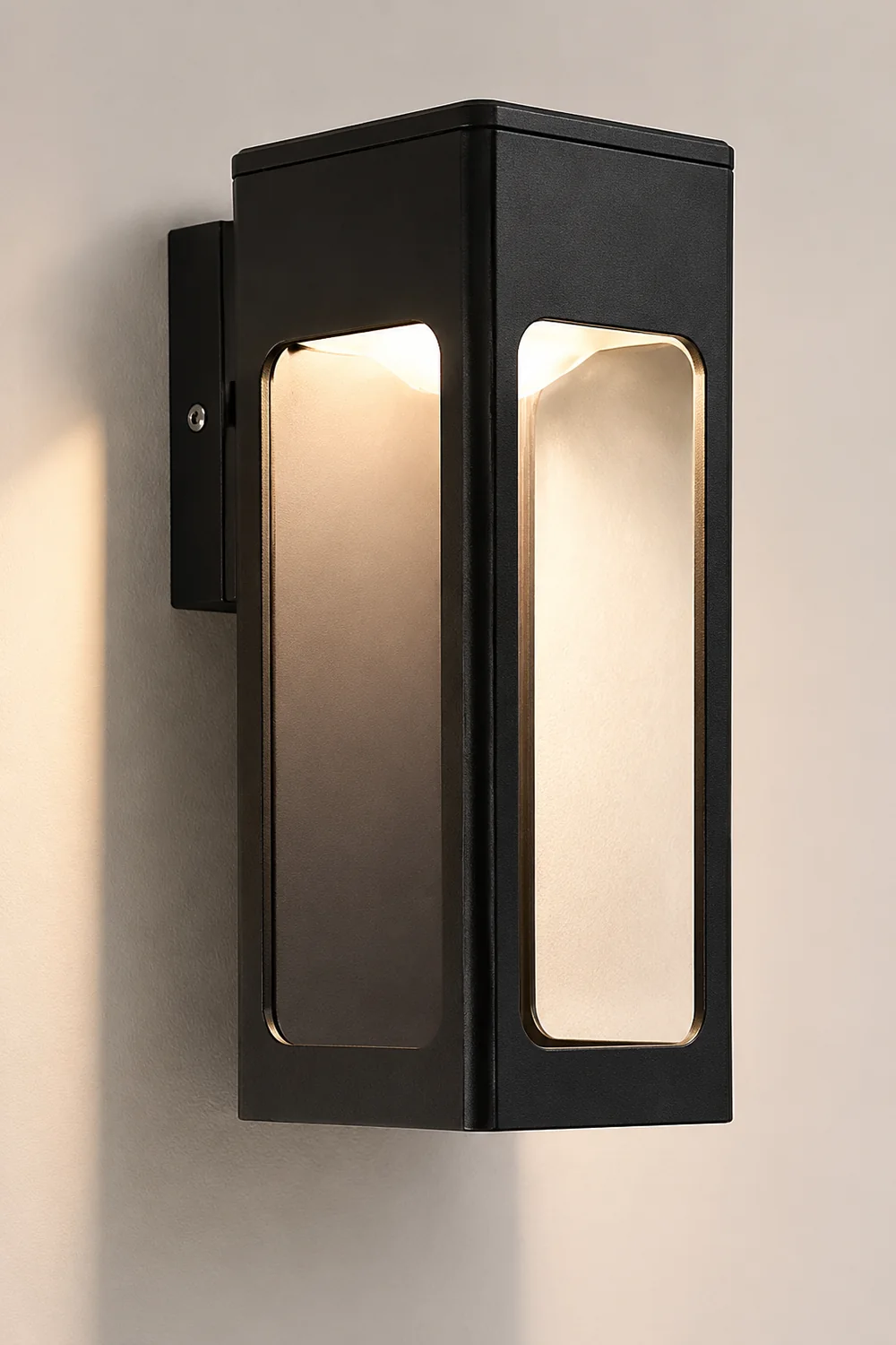 Rectangular IP65 LED Black Modern Outdoor Wall Sconce - Lumpaz
