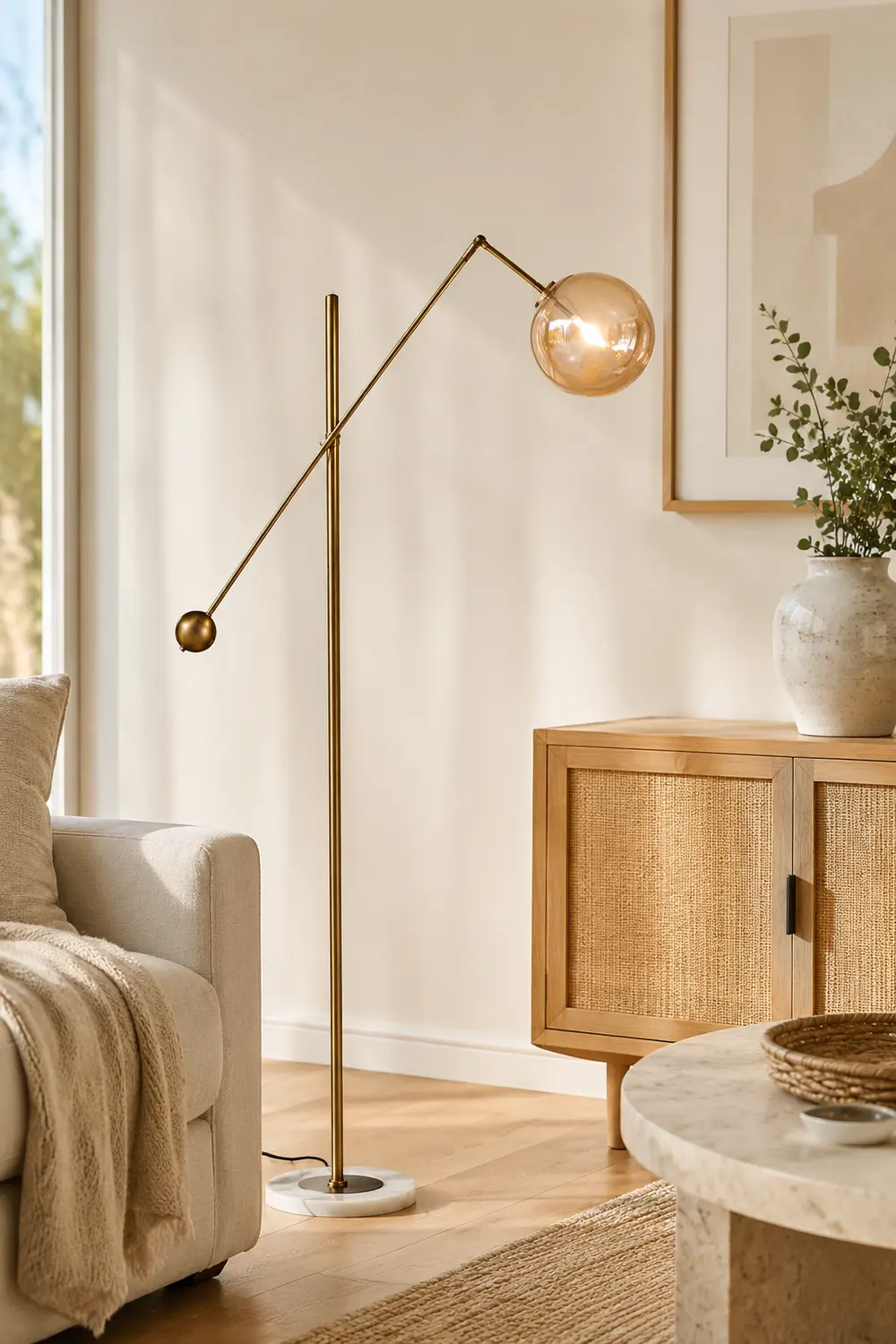 Valentina Artistic Geometric Arc Metal Floor Lamp Black/Blue - Lumpaz