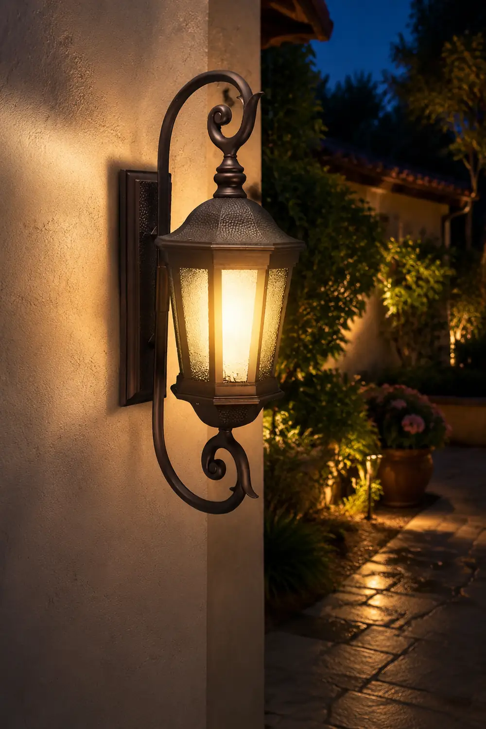 Waterproof Retro Aluminum Glass Shade European Style Outdoor Wall Lights - Lumpaz