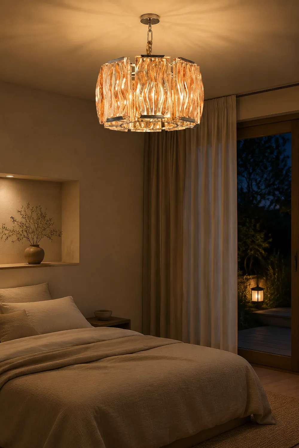 Marilyn Modern Crystal Chandelier, Clear/Champagne - Lumpaz