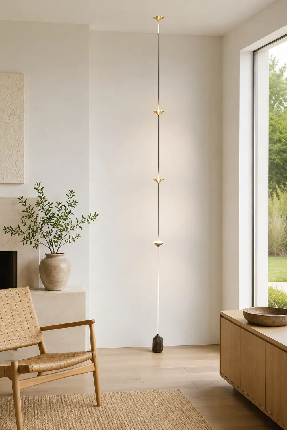 Edge Full-Length Minimalist Linear Floor Lamp, 3 Bulbs - Lumpaz