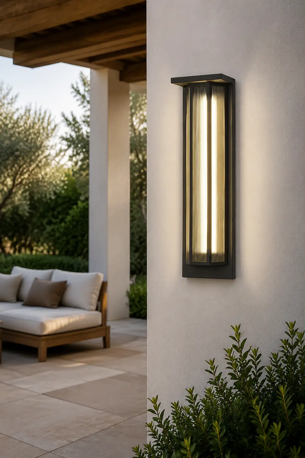 Vintage Rectangular Acrylic LED Outdoor Solar Wall Lights - Lumpaz