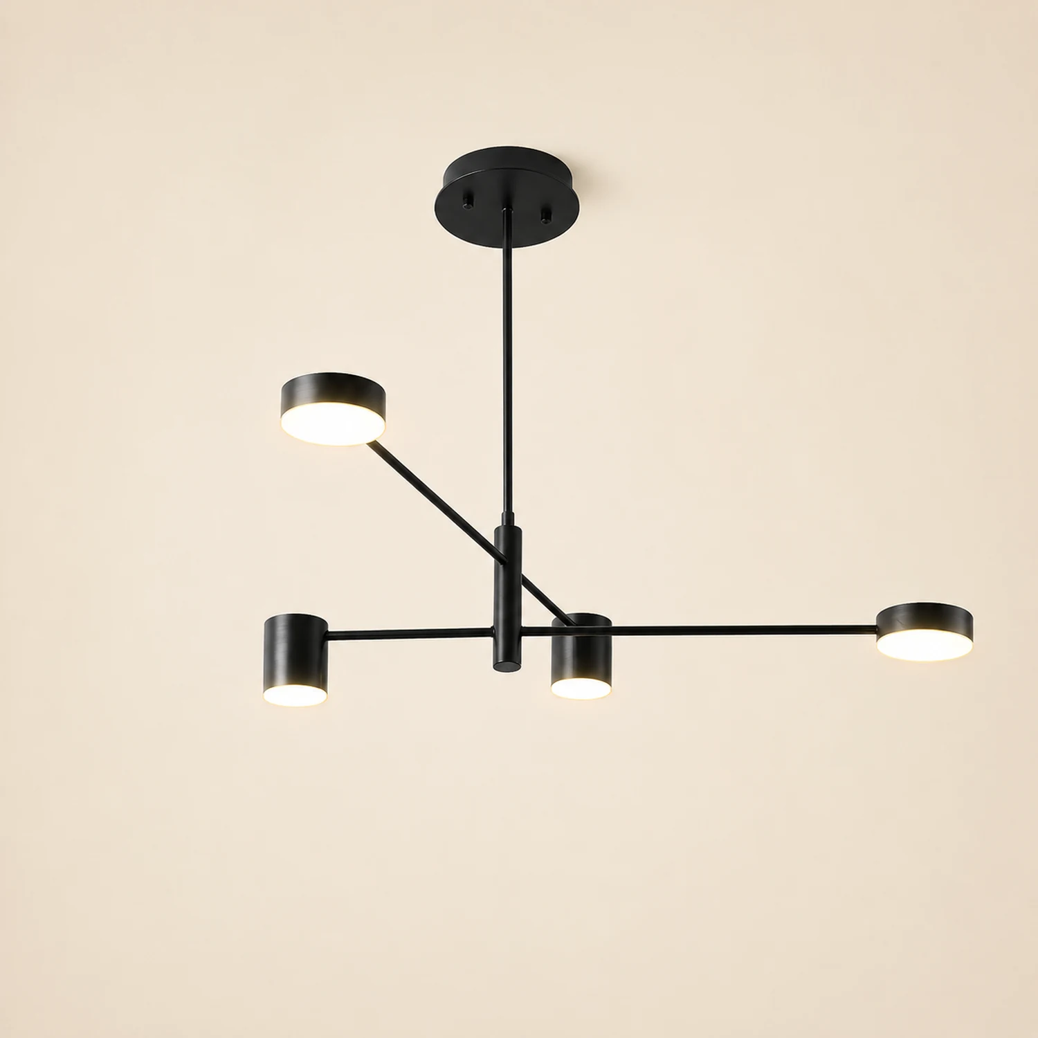 Weiss Pendant Light Branch Industrial, Metal, Black/Gold, Bedroom - Lumpaz