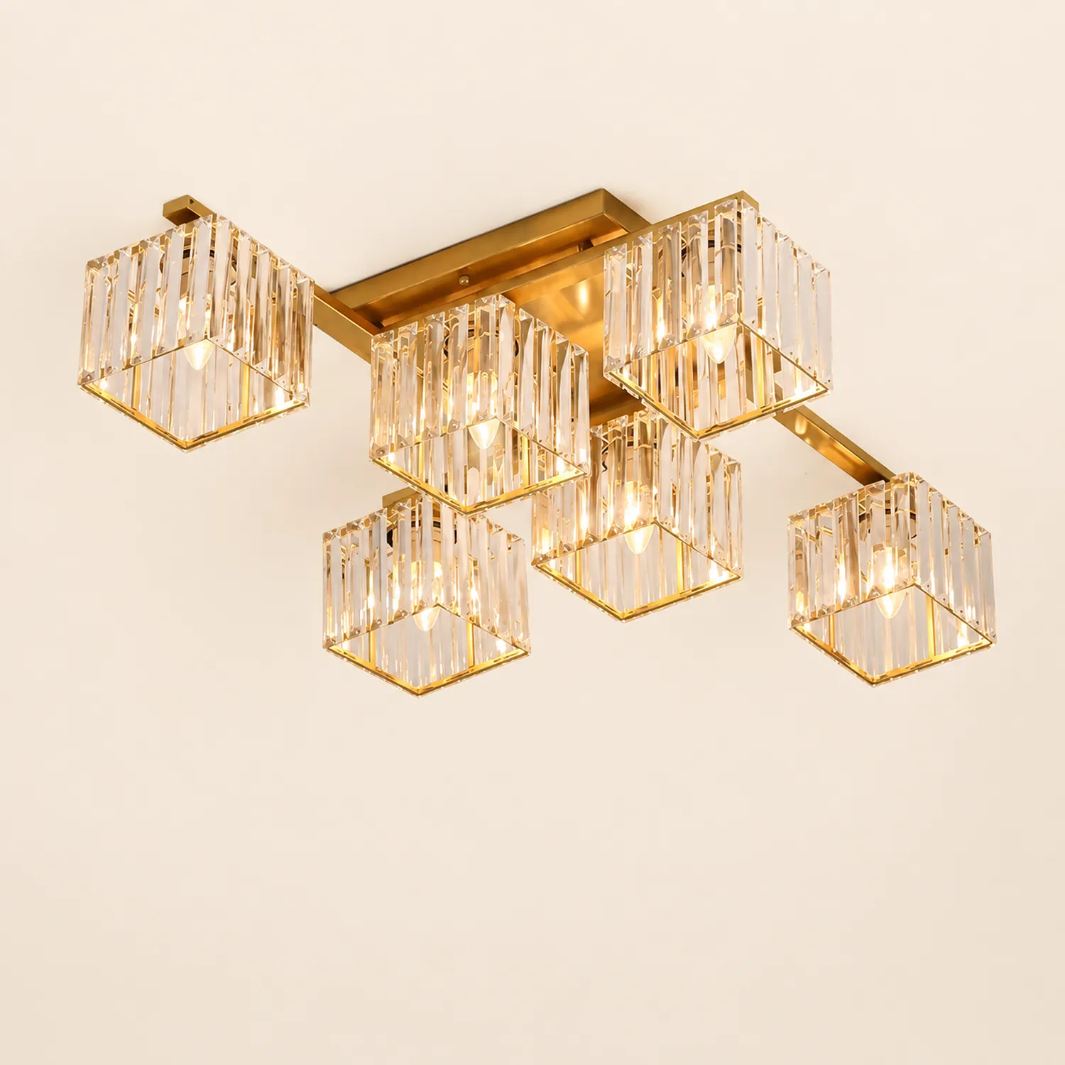 Kristy Modern Flush Mount Ceiling Light, Black/Gold - Lumpaz