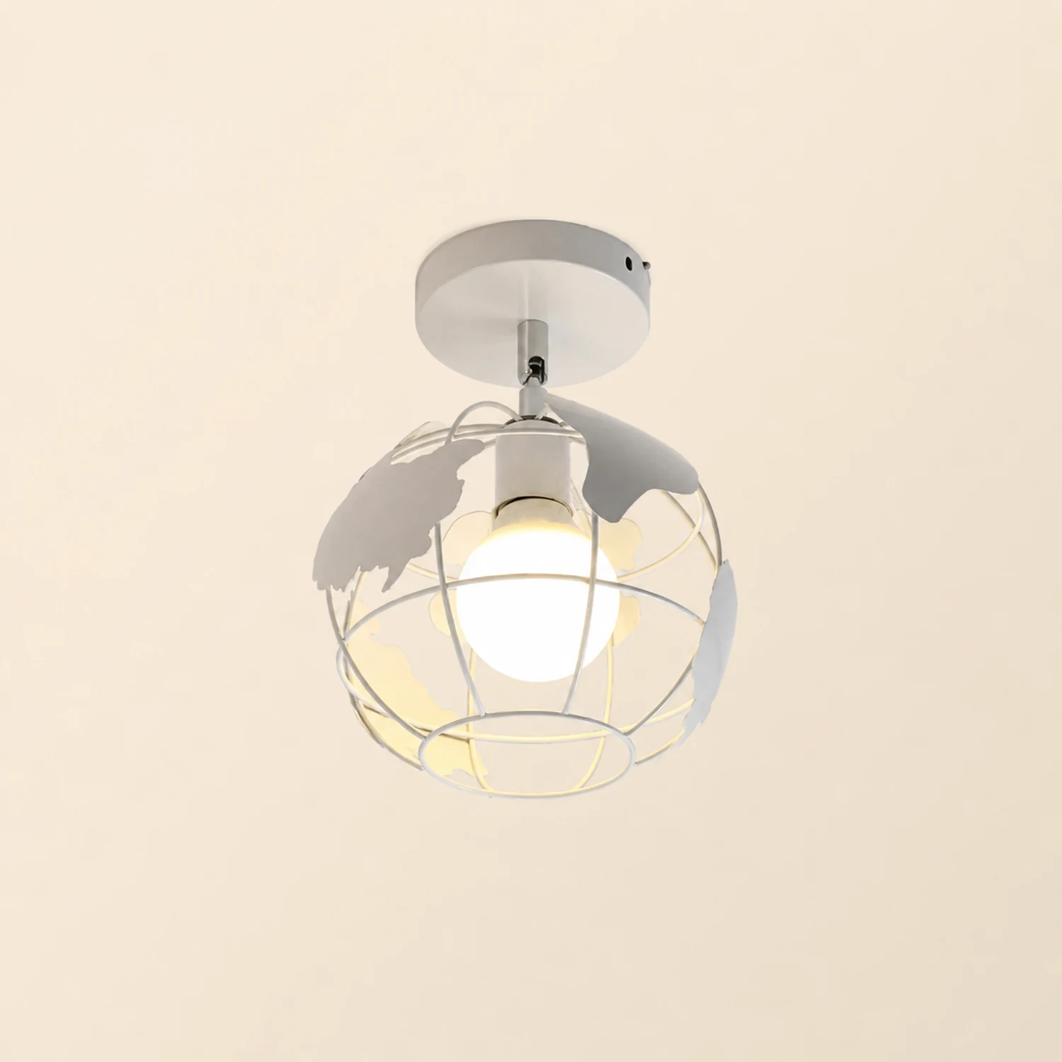 Herbert Modern Nordic Metal LED Flush Mount Ceiling Light, Black/White - Lumpaz