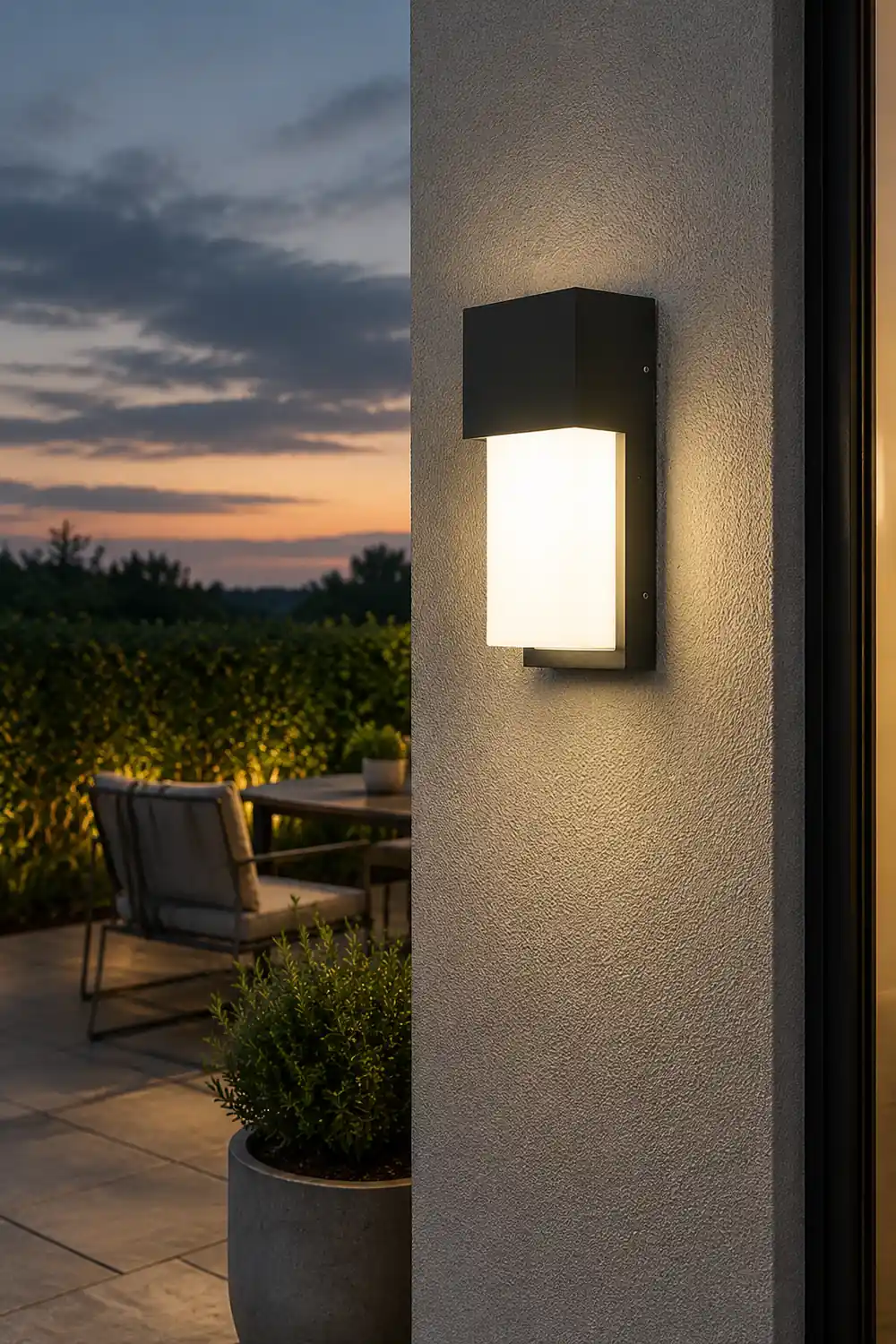 Rectangular Waterproof LED 10W Black Outdoor Wall Light - Lumpaz