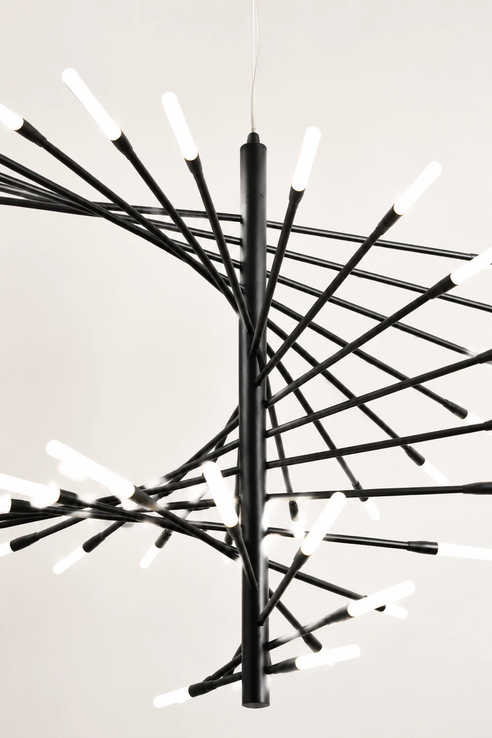 Lowry Modern Chandelier Black/Gold Metal/Acrylic Living Room - Lumpaz