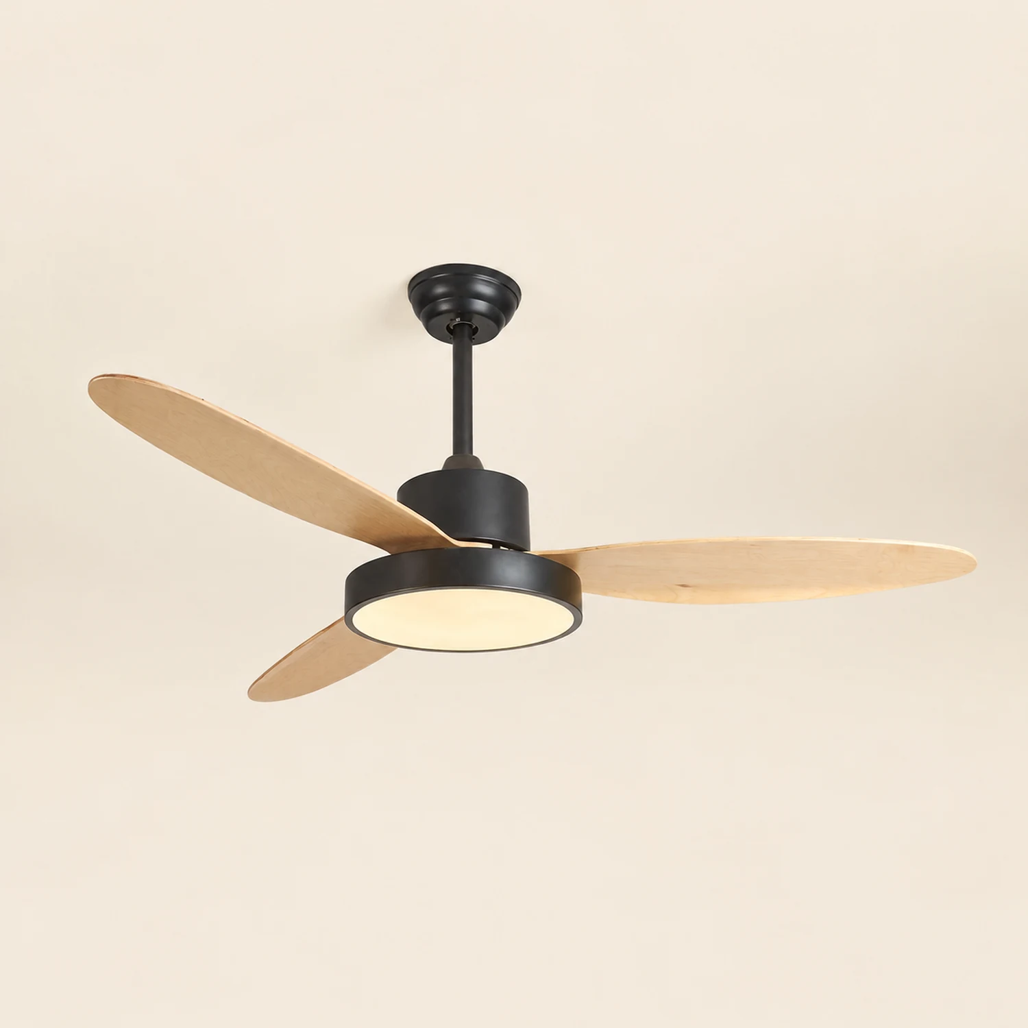 Haydn 3-Blade White & Black DC Ceiling Fan Light, Summer, 39.4''/47.2''/51.2'' - Lumpaz