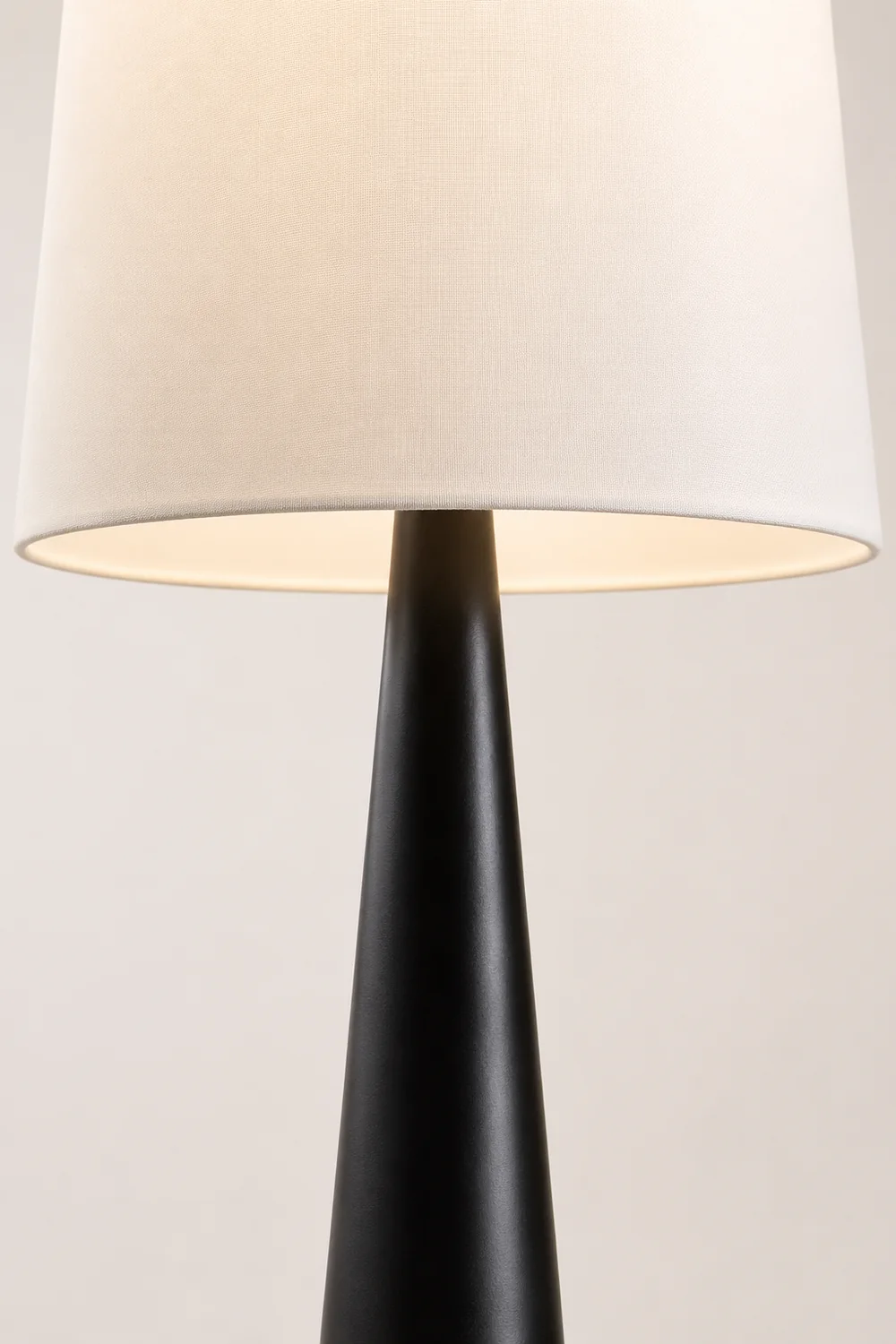 Eryn Floor Lamp Cone Shaped Nordic, Fabric Art, White, Living Room - Lumpaz