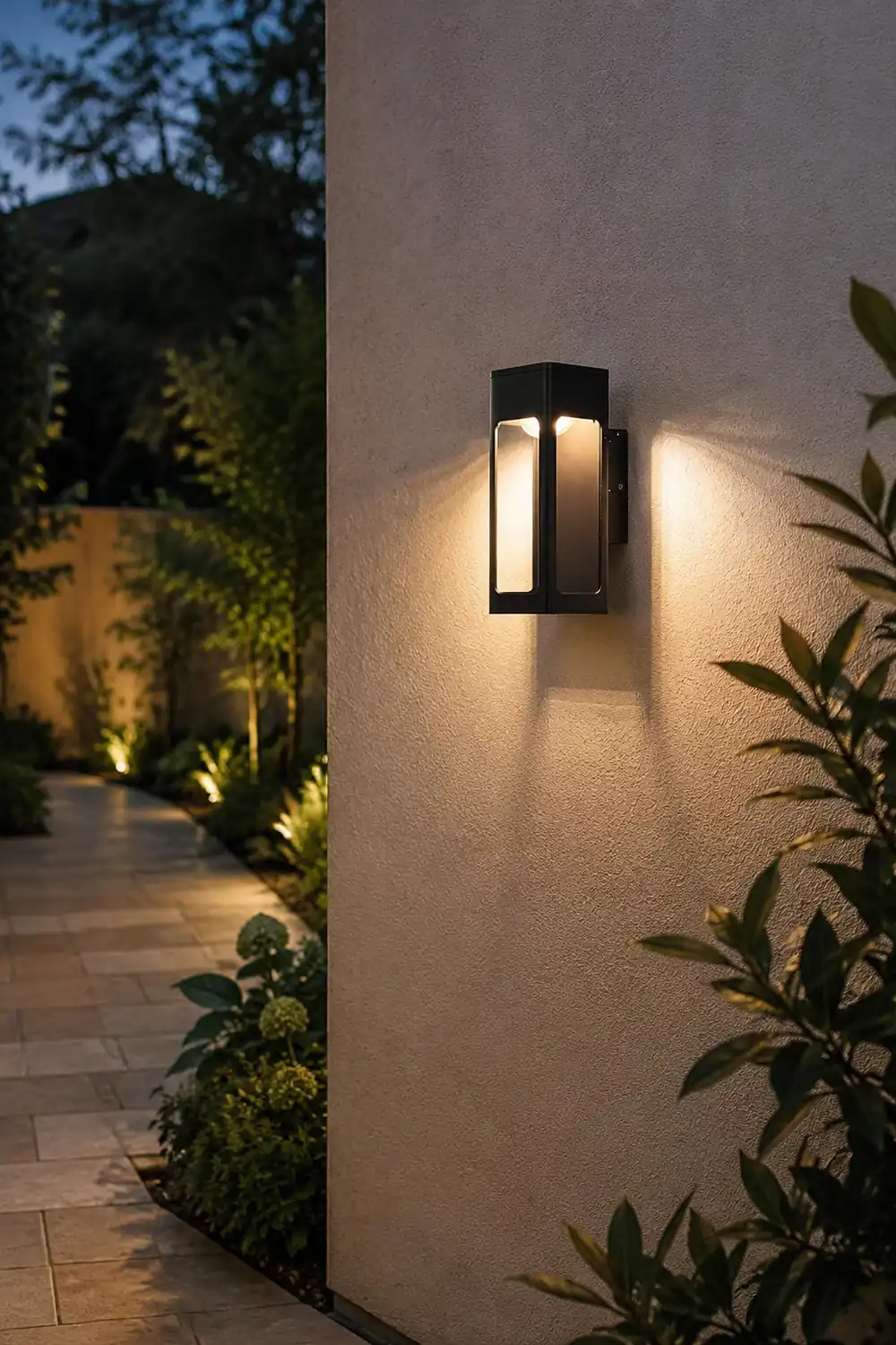 Rectangular IP65 LED Black Modern Outdoor Wall Sconce - Lumpaz