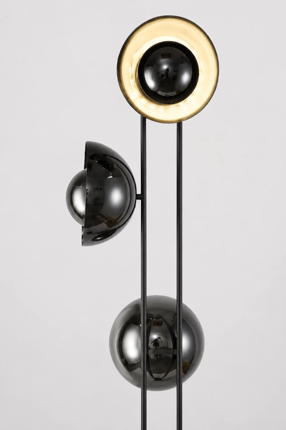 Salgado Modern Minimalist Tri-head Floor Lamp, Metal & Marble - Lumpaz