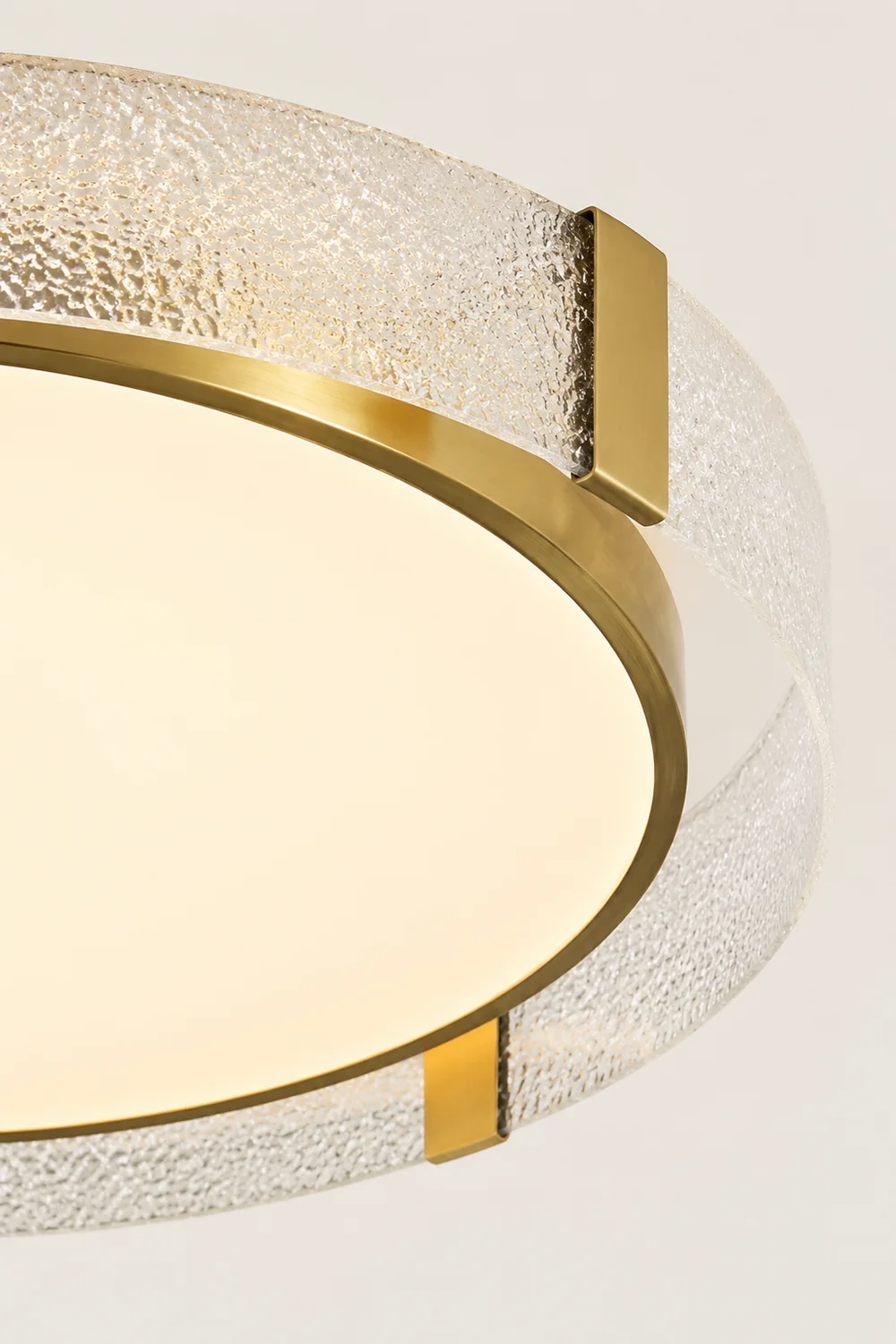 Quinn Modern Round Metal/Glass Flush Mount Ceiling Light, Gold - Lumpaz