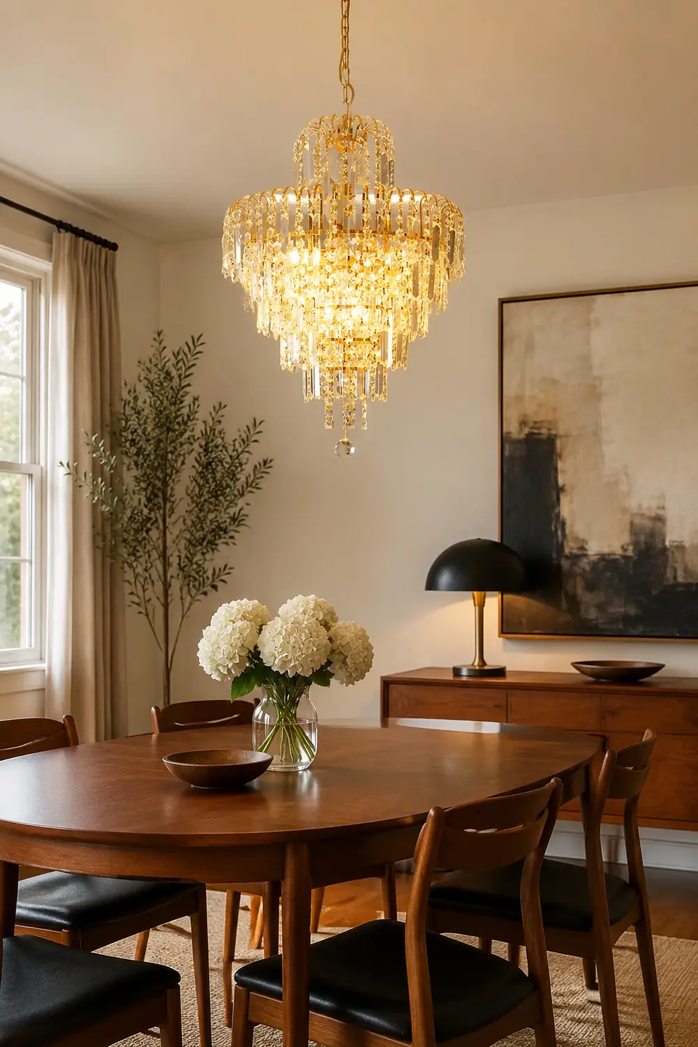 Marilyn Luxury 5 Layers Tassel Crystal Chandelier Gold - Lumpaz
