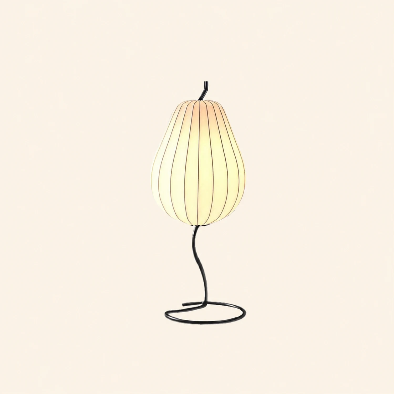 Renée Retro Pear Shaped Fabric Meta Floor Lamp - Lumpaz